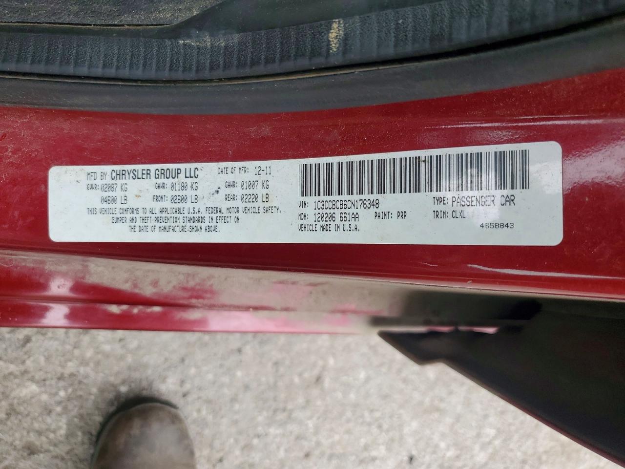 2012 Chrysler 200 Limited Красный vin: 1C3CCBCB6CN176348