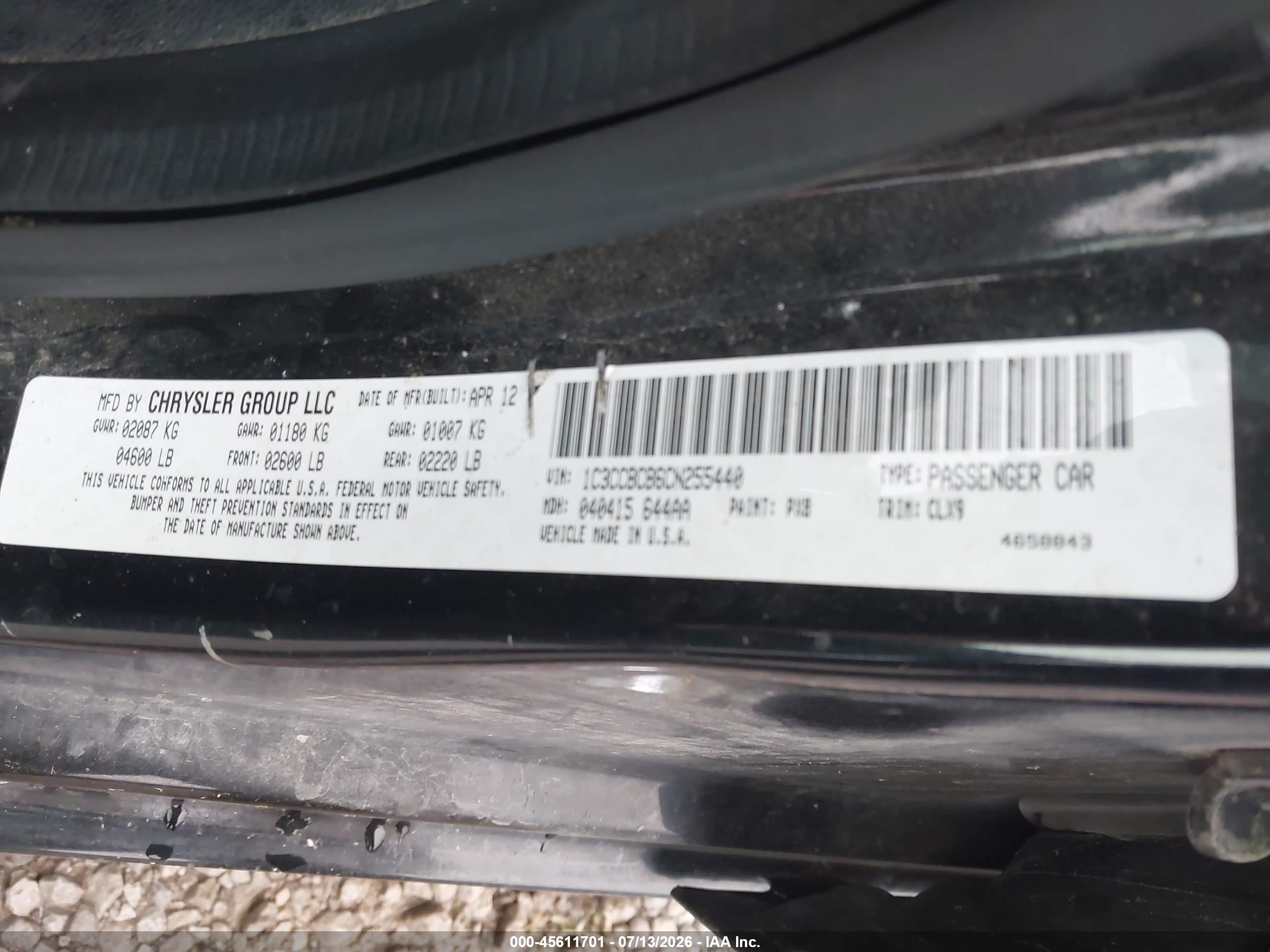 2012 Chrysler 200 Limited Black vin: 1C3CCBCB6CN255440
