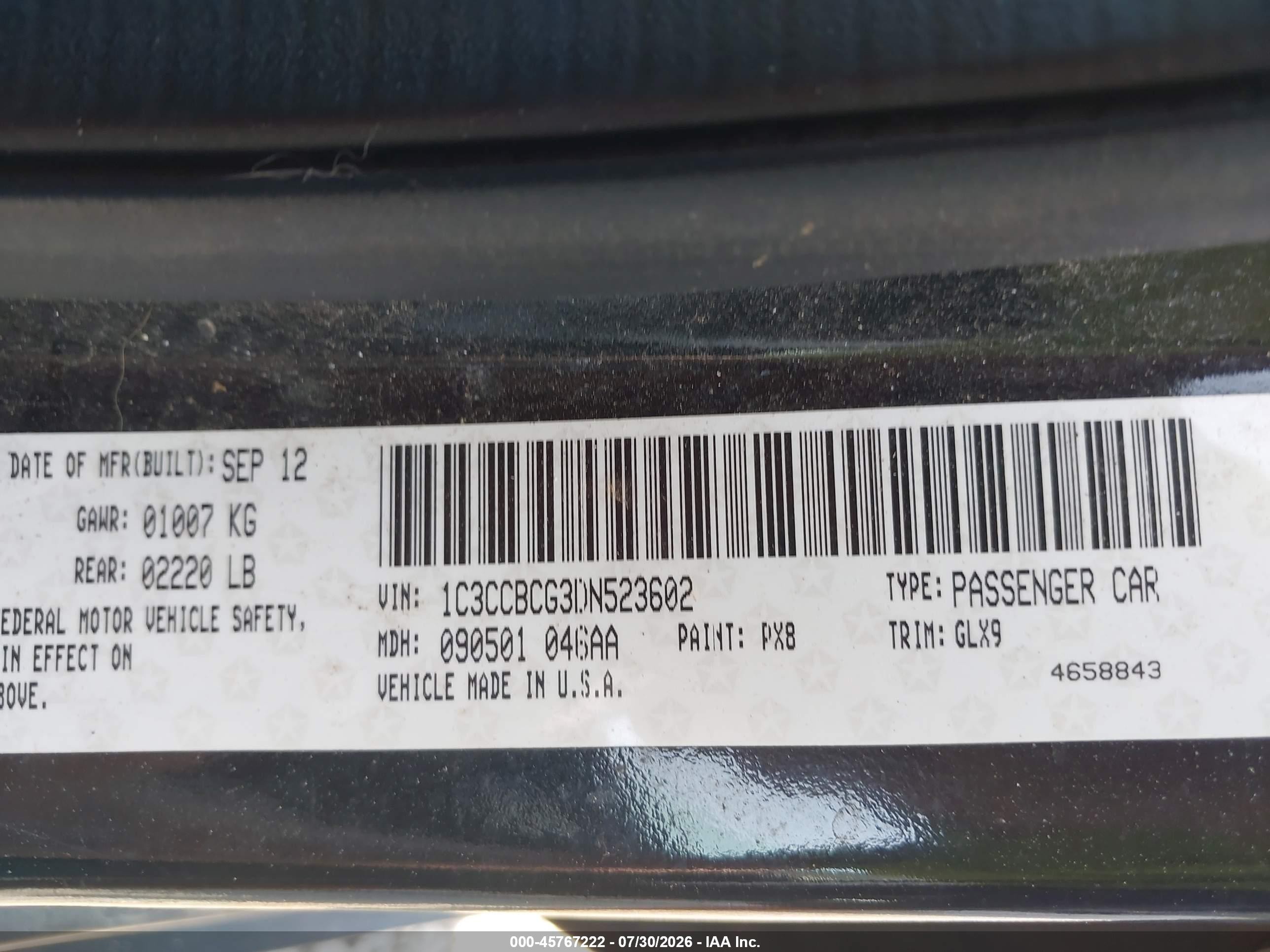 2013 Chrysler 200 Limited Black vin: 1C3CCBCG3DN523602