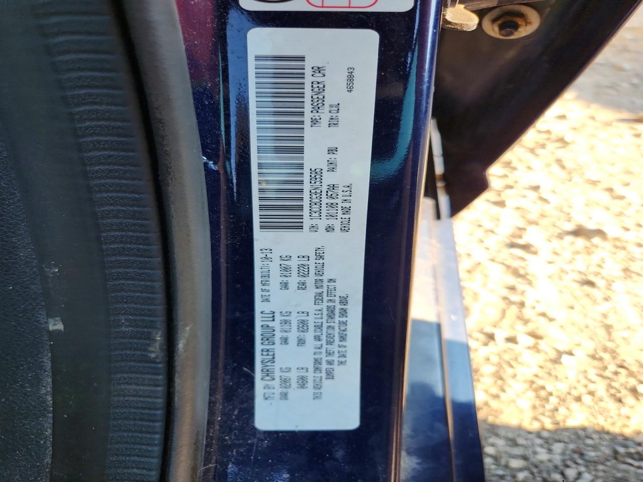 2014 Chrysler 200 Limited Синий vin: 1C3CCBCG3EN159585