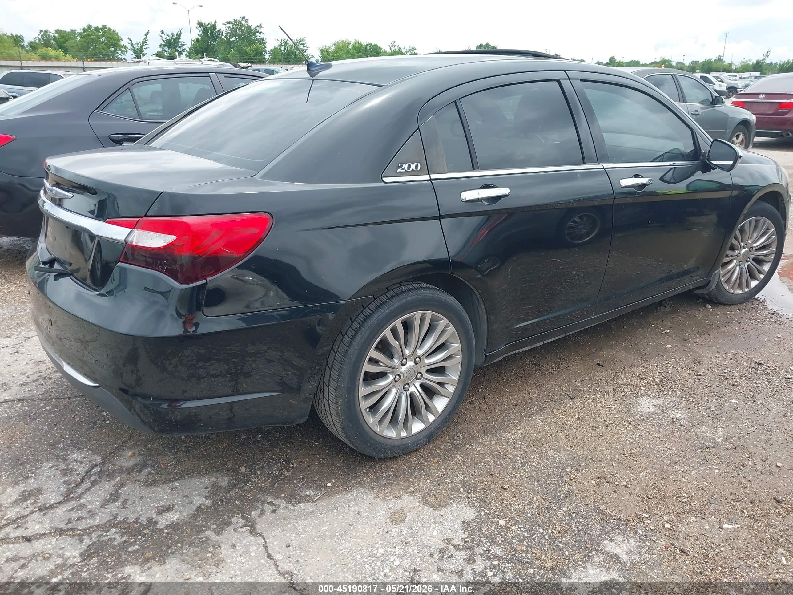 2012 Chrysler 200 Limited Black vin: 1C3CCBCG4CN267176