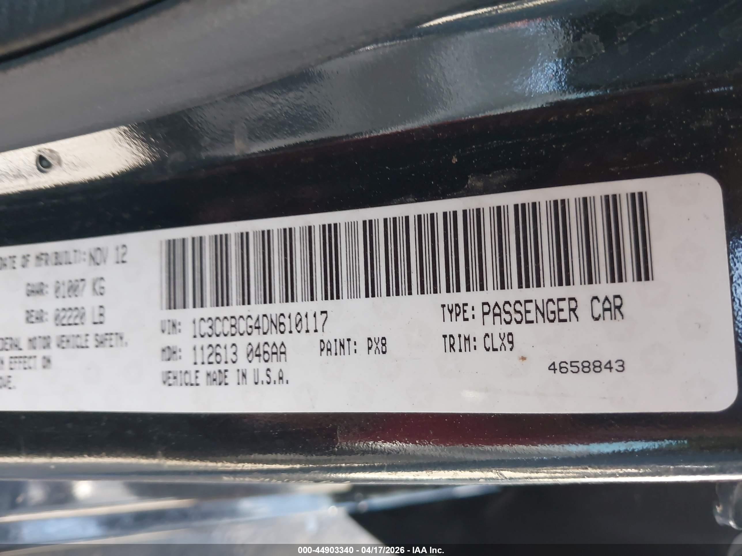 2013 Chrysler 200 Limited Black vin: 1C3CCBCG4DN610117