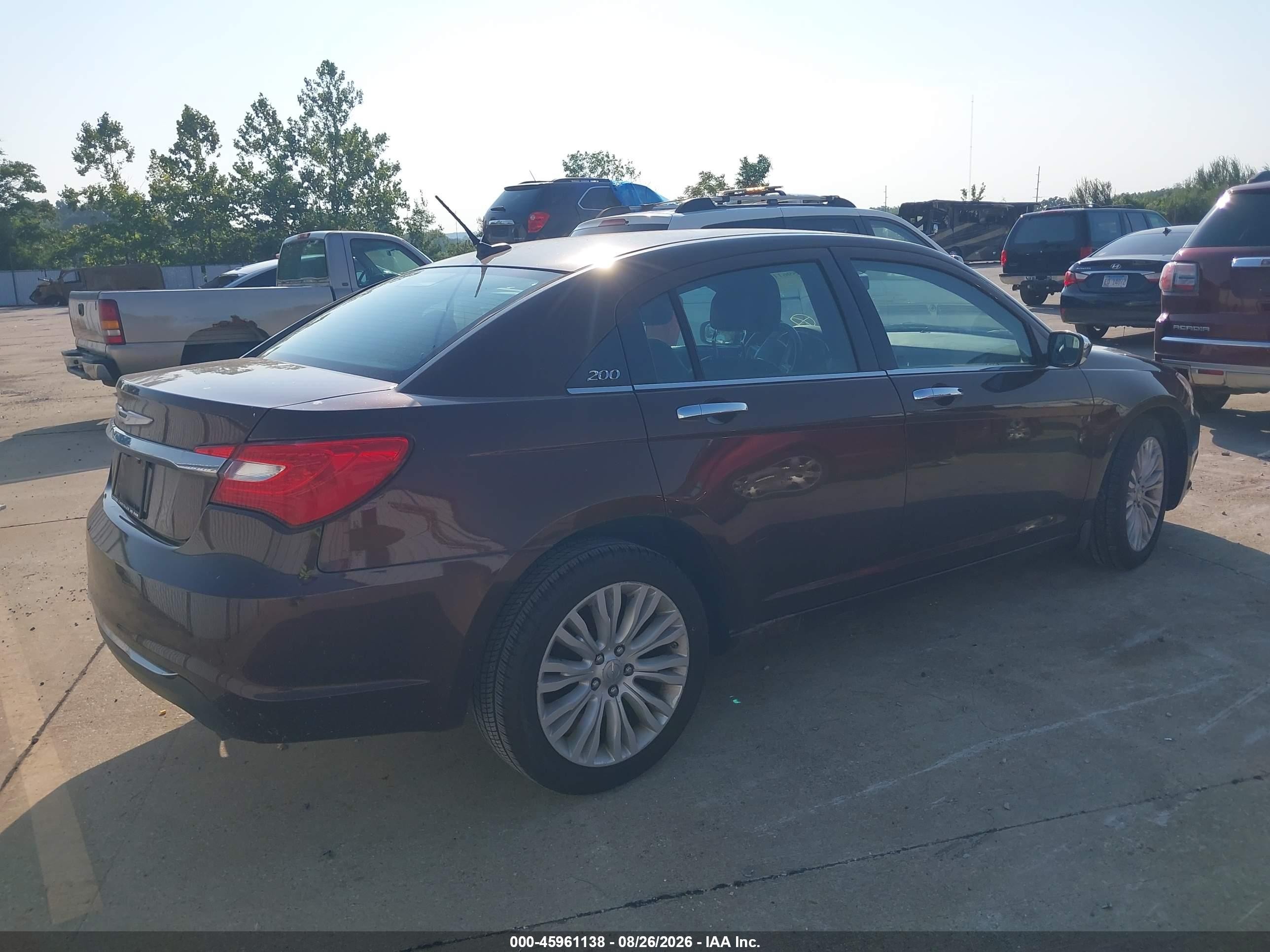 2012 Chrysler 200 Limited Фиолетовый vin: 1C3CCBCG5CN266652
