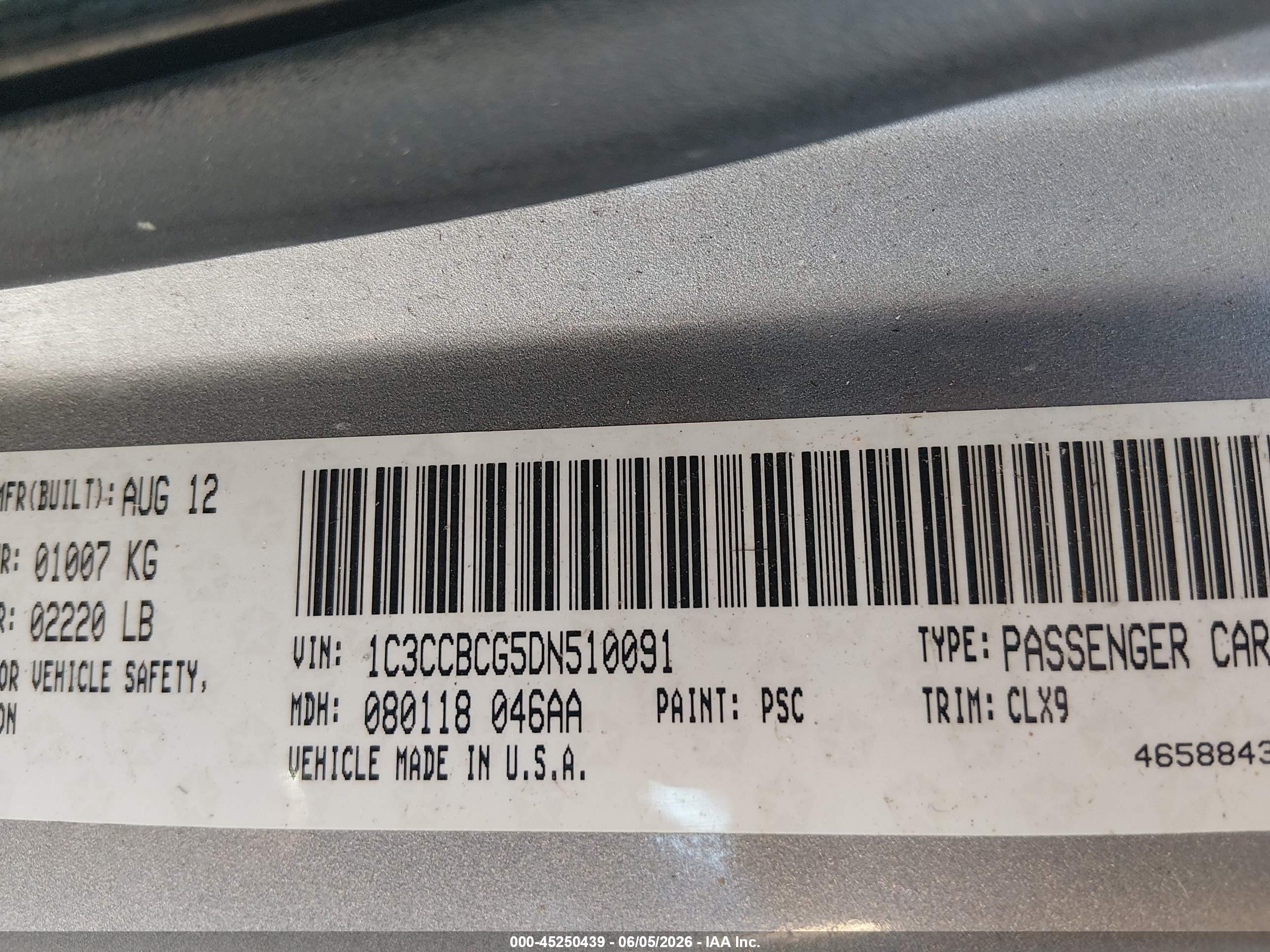 2013 Chrysler 200 Limited Silver vin: 1C3CCBCG5DN510091
