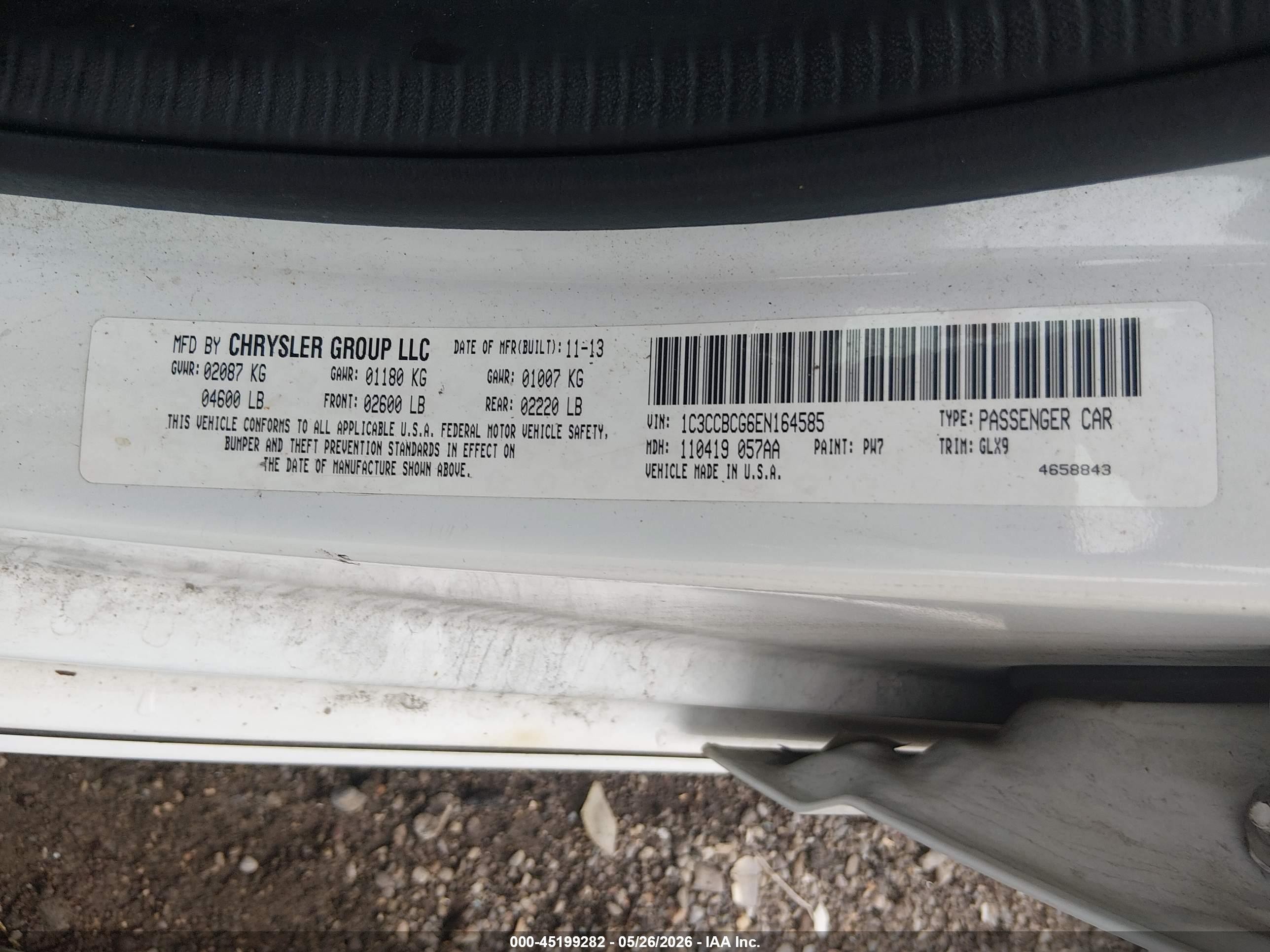 2014 Chrysler 200 Limited White vin: 1C3CCBCG6EN164585