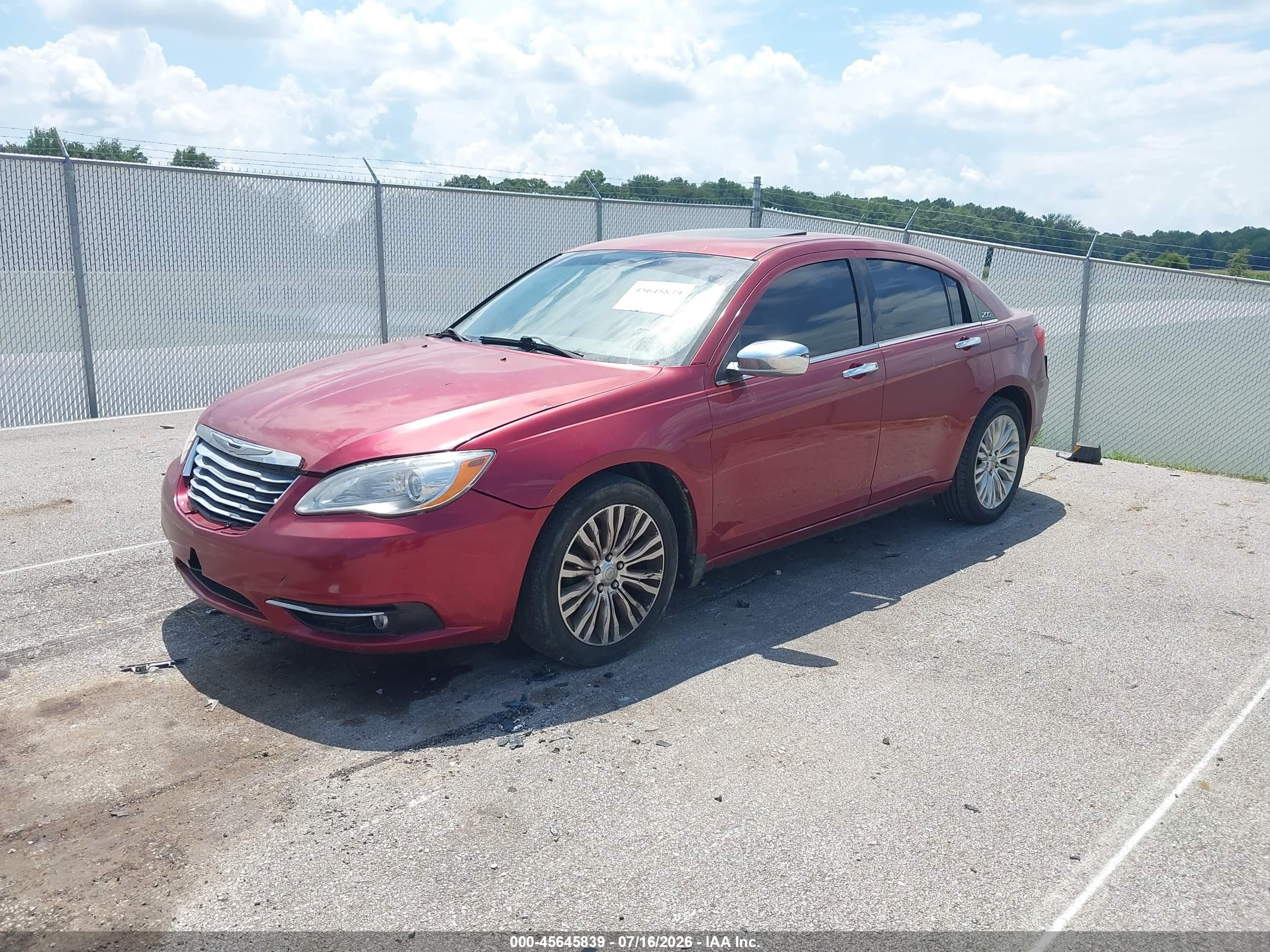 2012 Chrysler 200 Limited Красный vin: 1C3CCBCG8CN146084