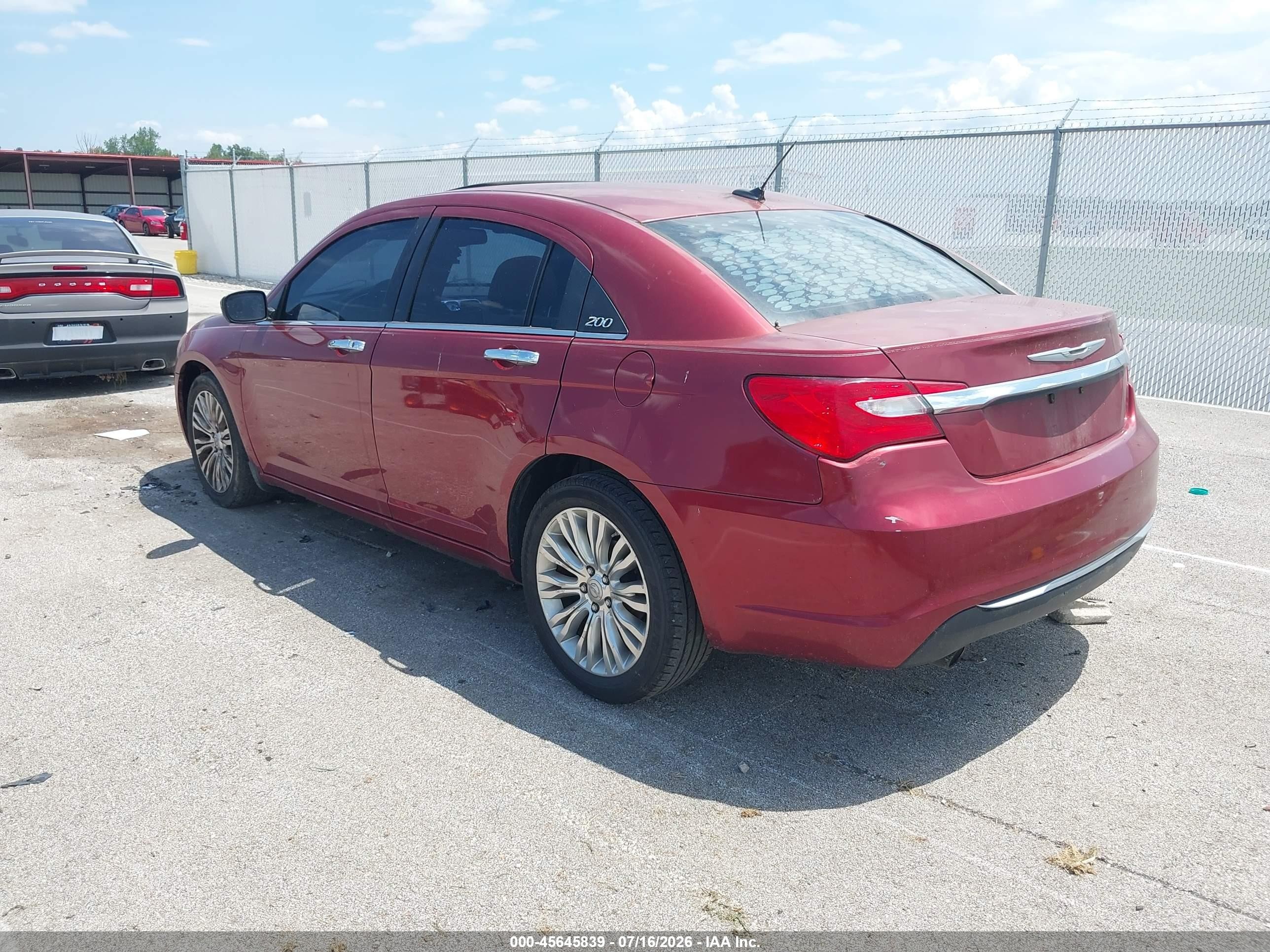 2012 Chrysler 200 Limited Красный vin: 1C3CCBCG8CN146084