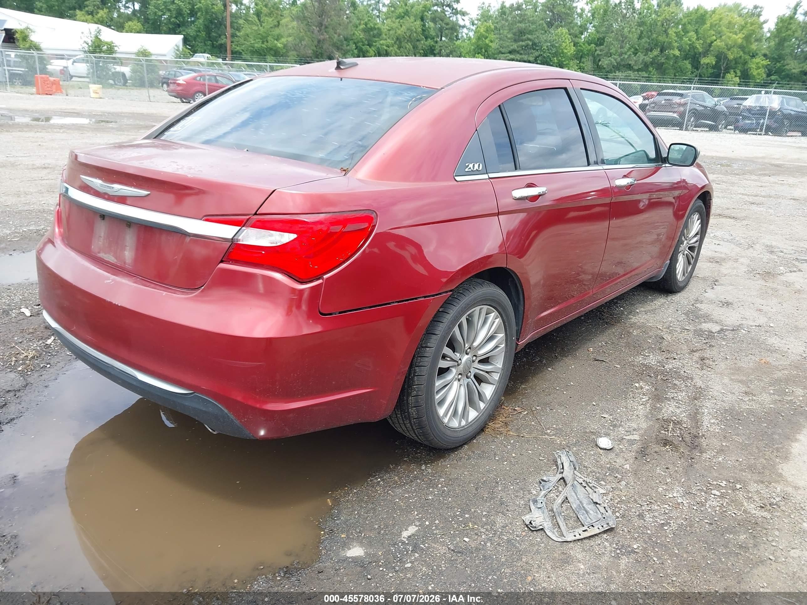 2012 Chrysler 200 Limited Красный vin: 1C3CCBCG8CN197780