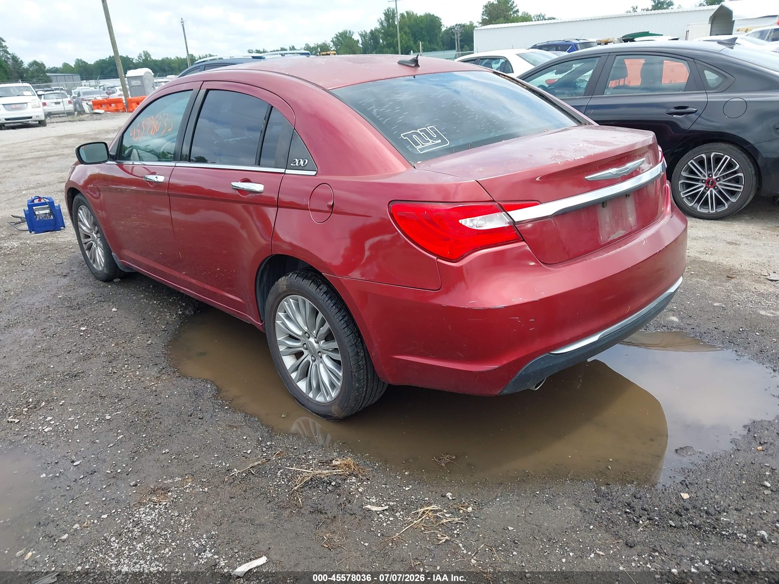 2012 Chrysler 200 Limited Красный vin: 1C3CCBCG8CN197780