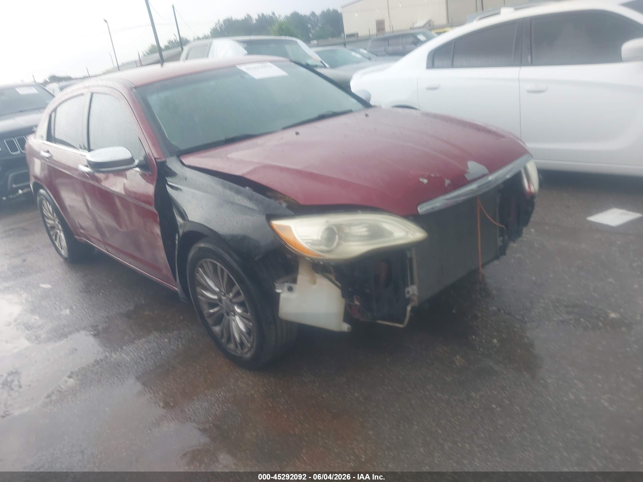 2012 Chrysler 200 Limited Red vin: 1C3CCBCG9CN307719
