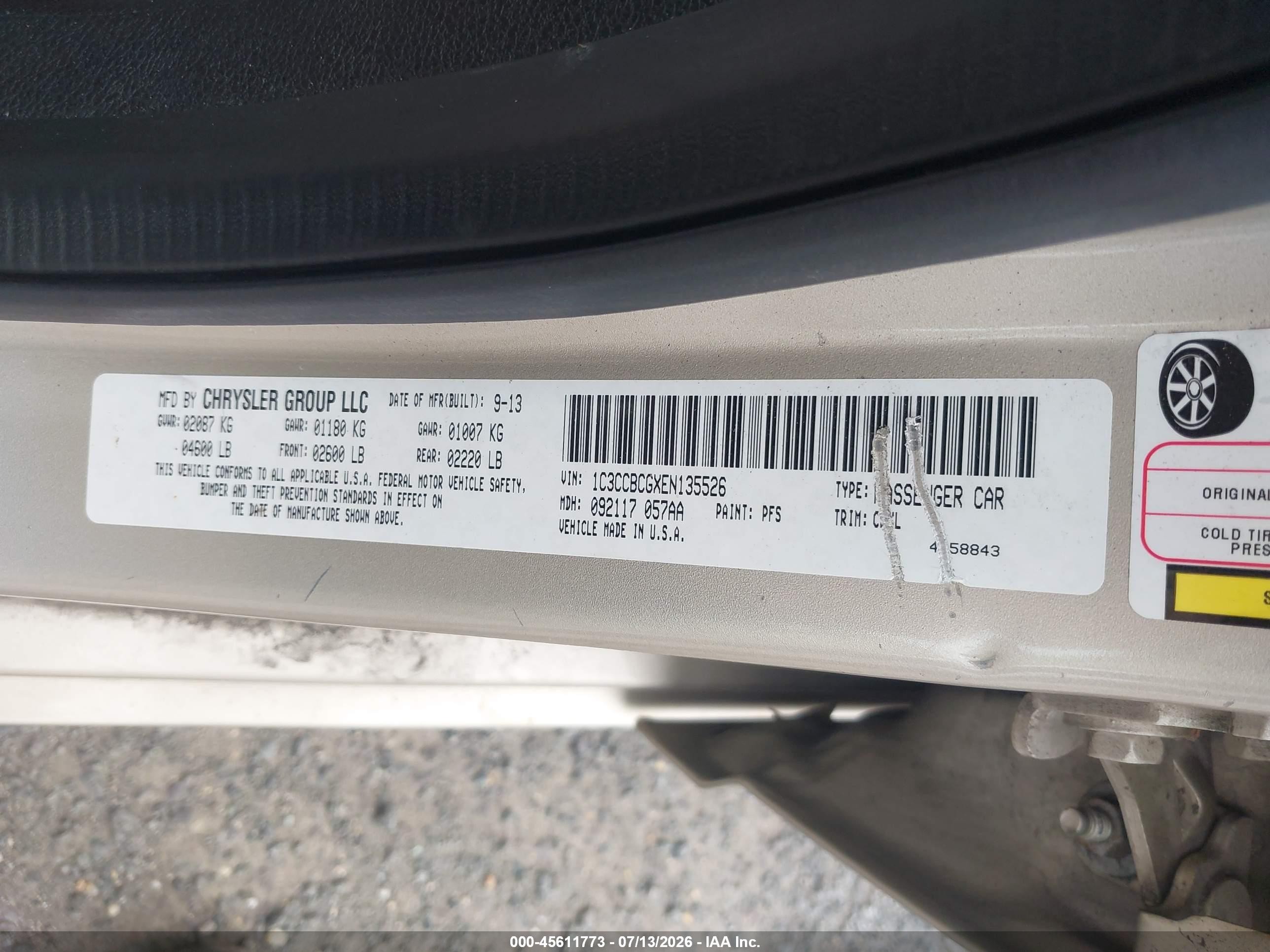 2014 Chrysler 200 Limited Gold vin: 1C3CCBCGXEN135526