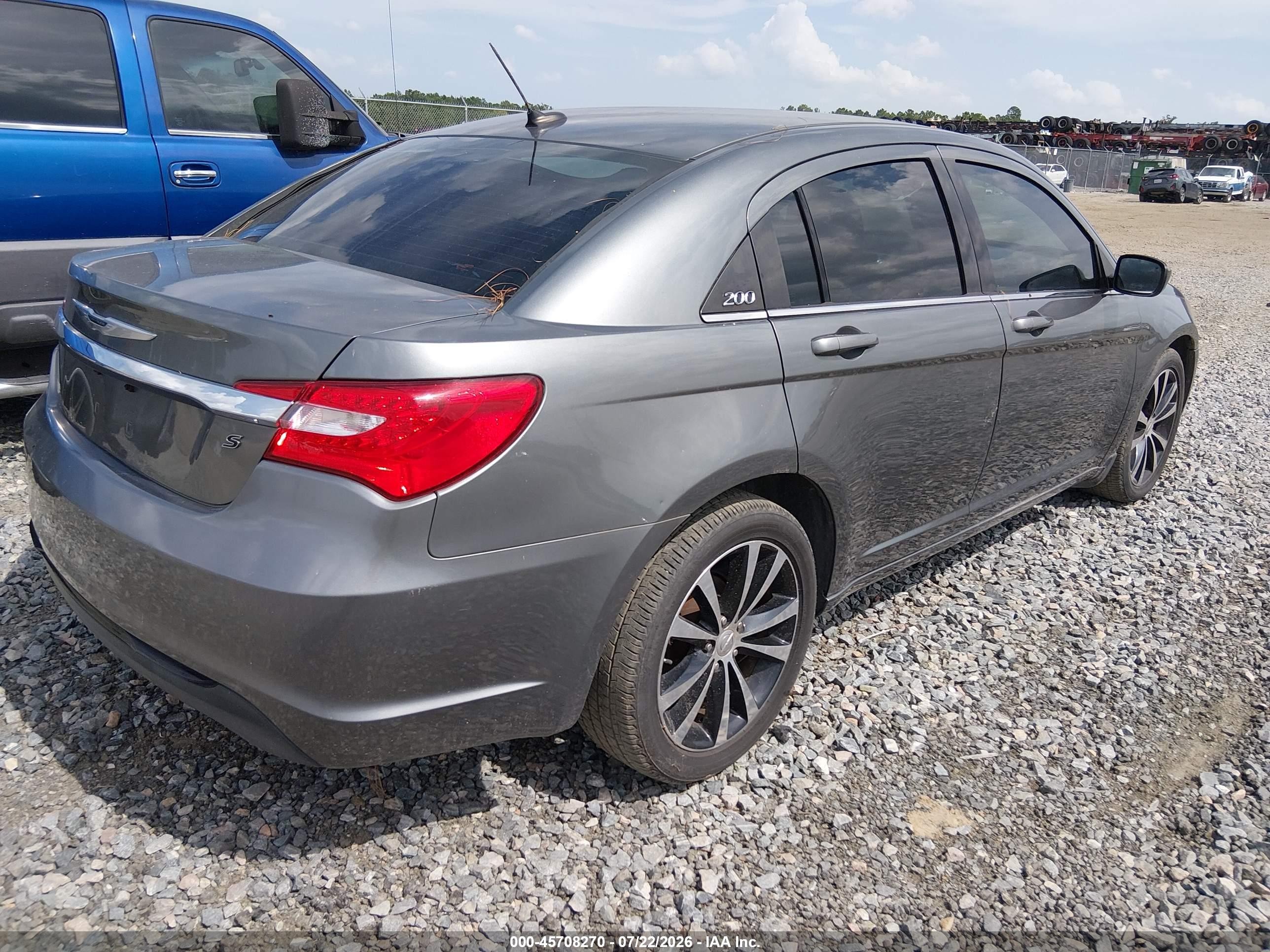2012 Chrysler 200 S Серый vin: 1C3CCBHG1CN189562