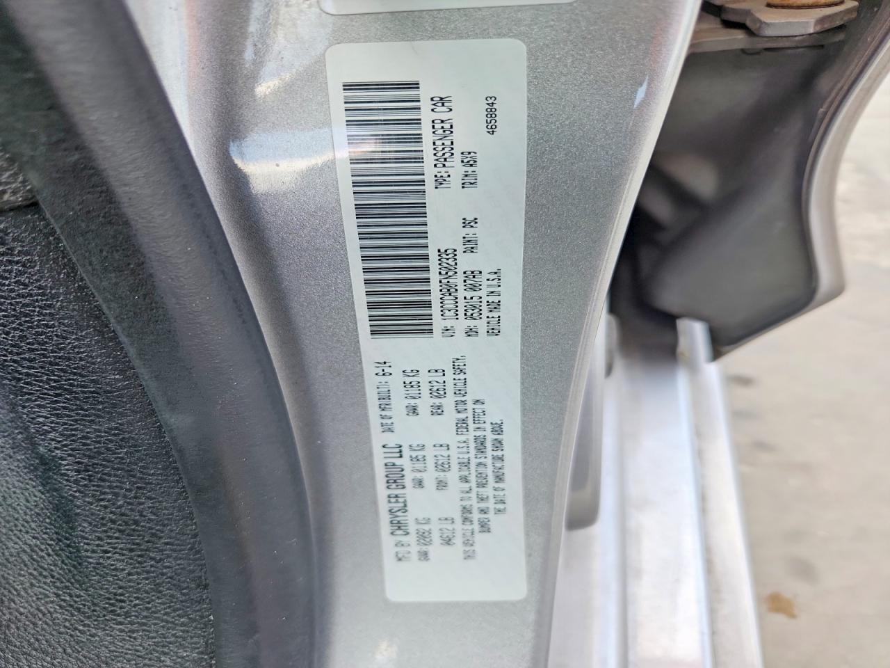 2015 Chrysler 200 Limited Gray vin: 1C3CCCAB0FN502335
