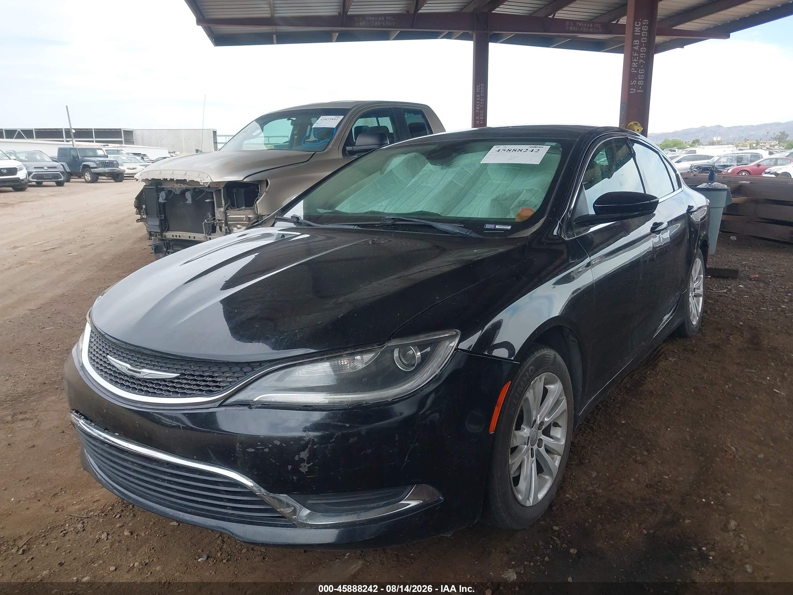 2015 Chrysler 200 Limited Black vin: 1C3CCCAB0FN503307