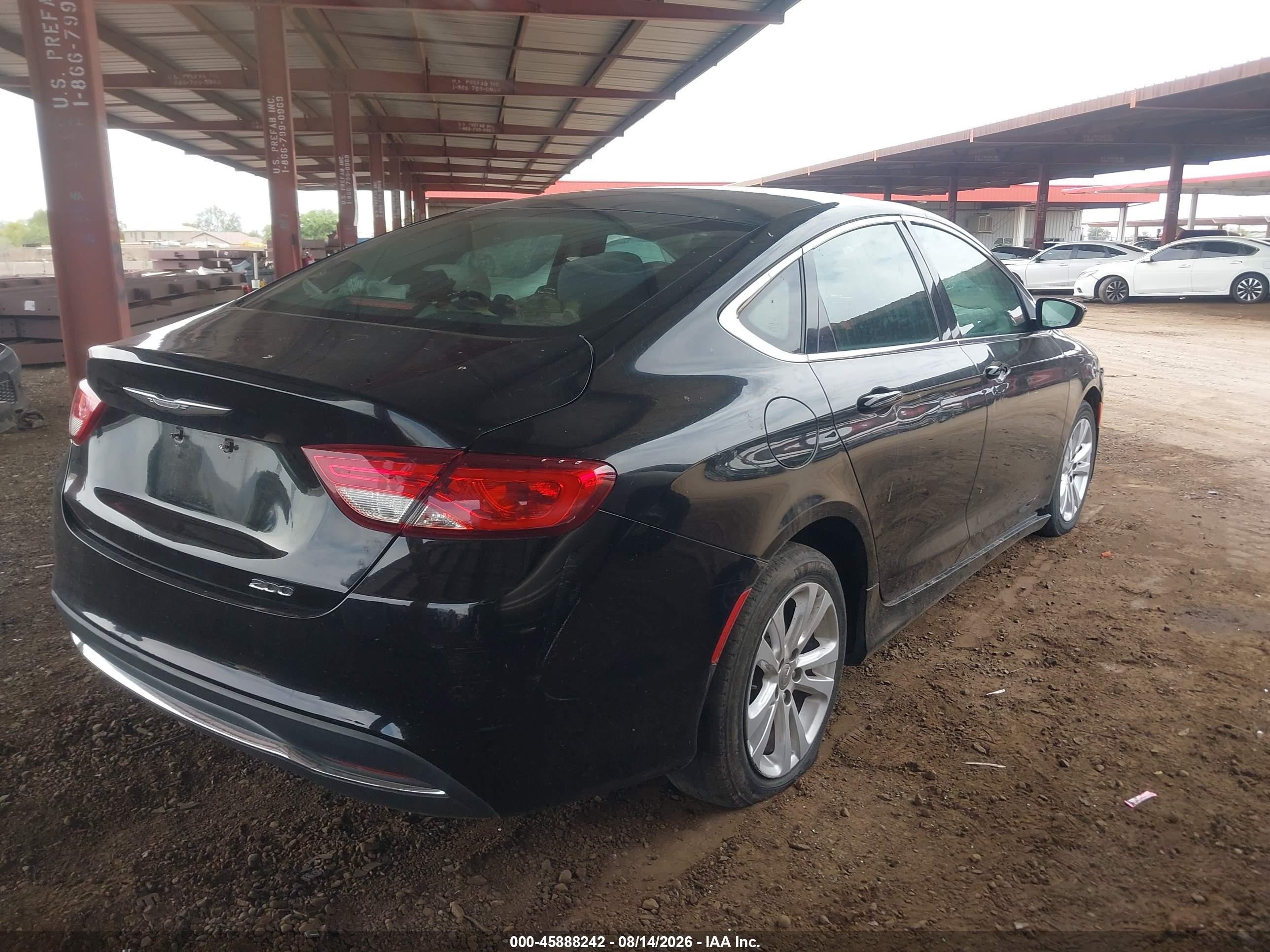 2015 Chrysler 200 Limited Black vin: 1C3CCCAB0FN503307