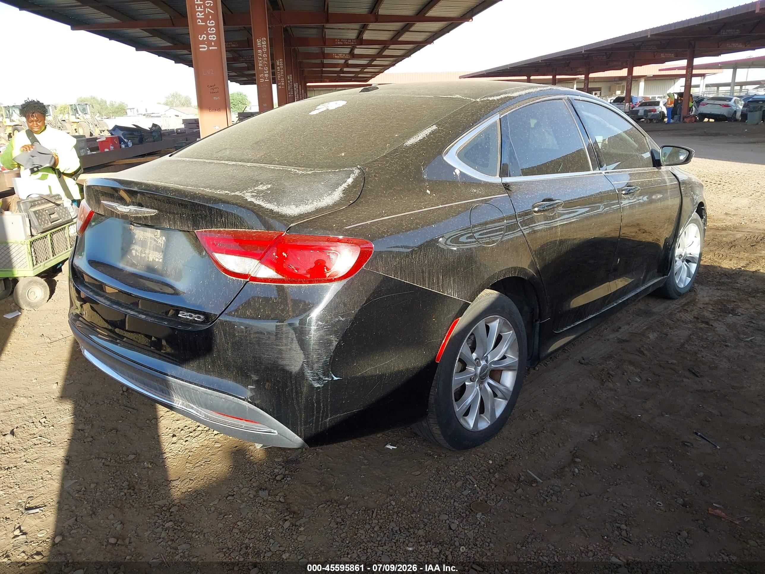 2015 Chrysler 200 Limited Black vin: 1C3CCCAB0FN532600