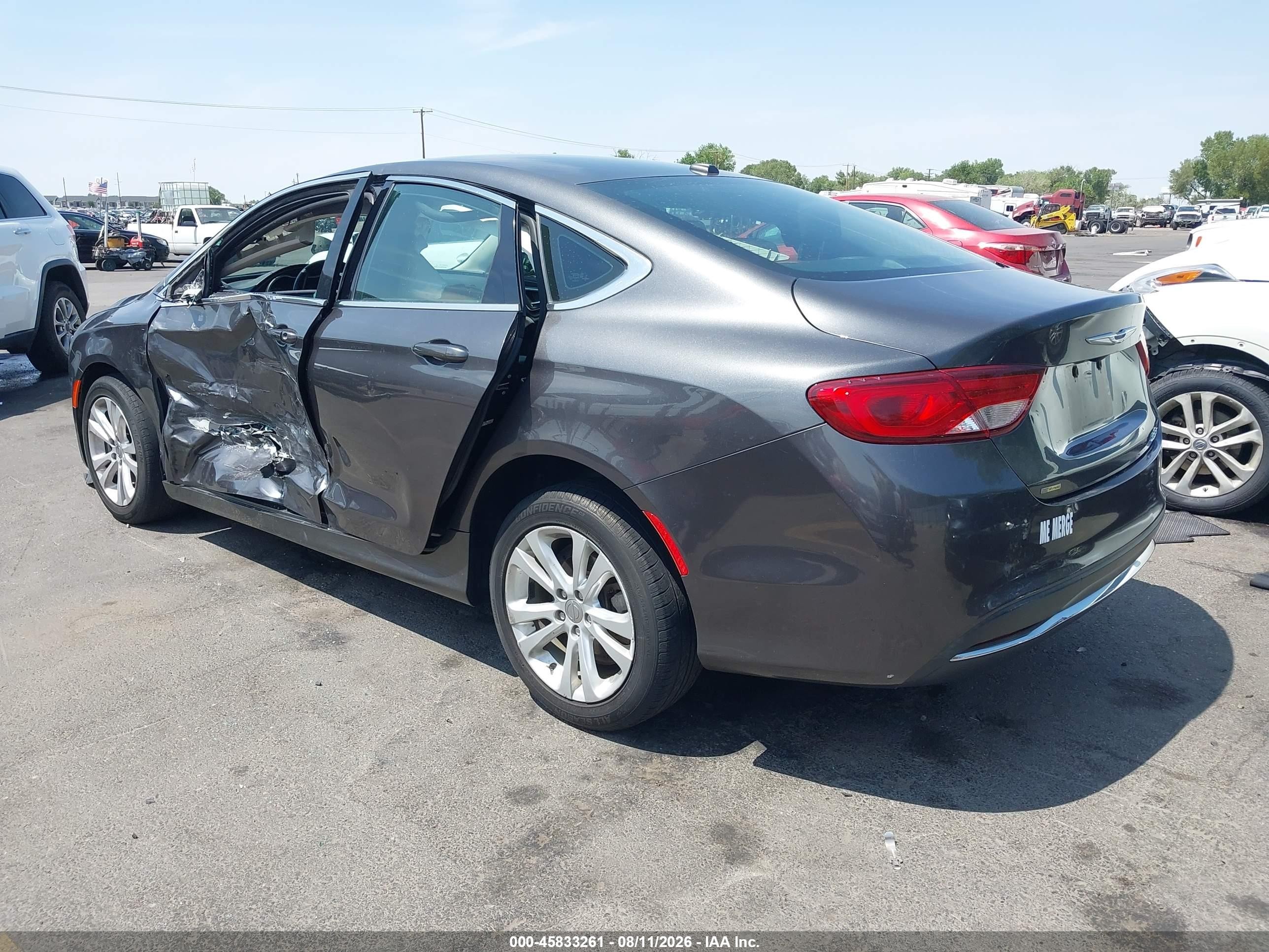 2015 Chrysler 200 Limited Black vin: 1C3CCCAB0FN595762