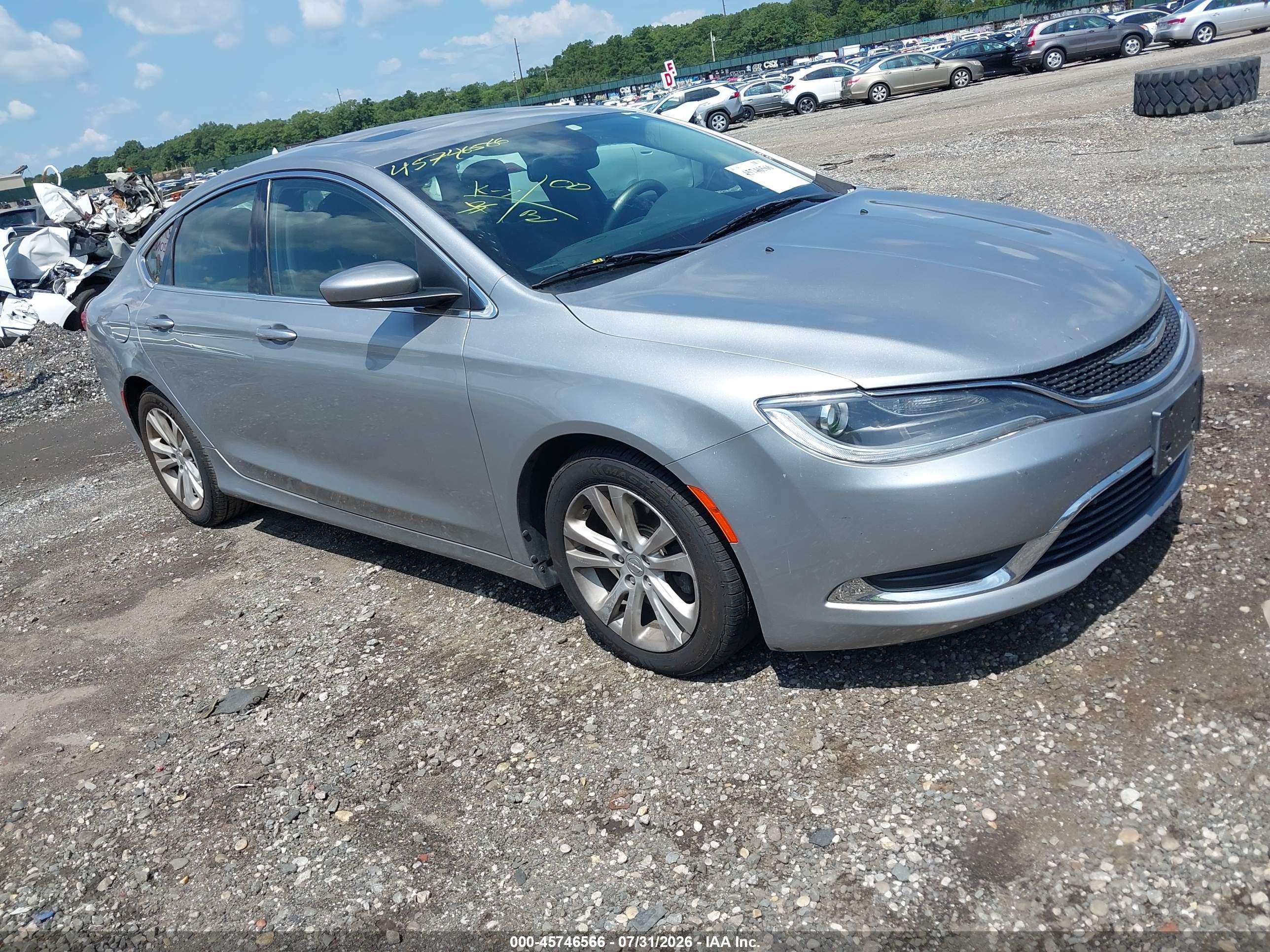 2015 Chrysler 200 Limited Серебряный vin: 1C3CCCAB0FN613564