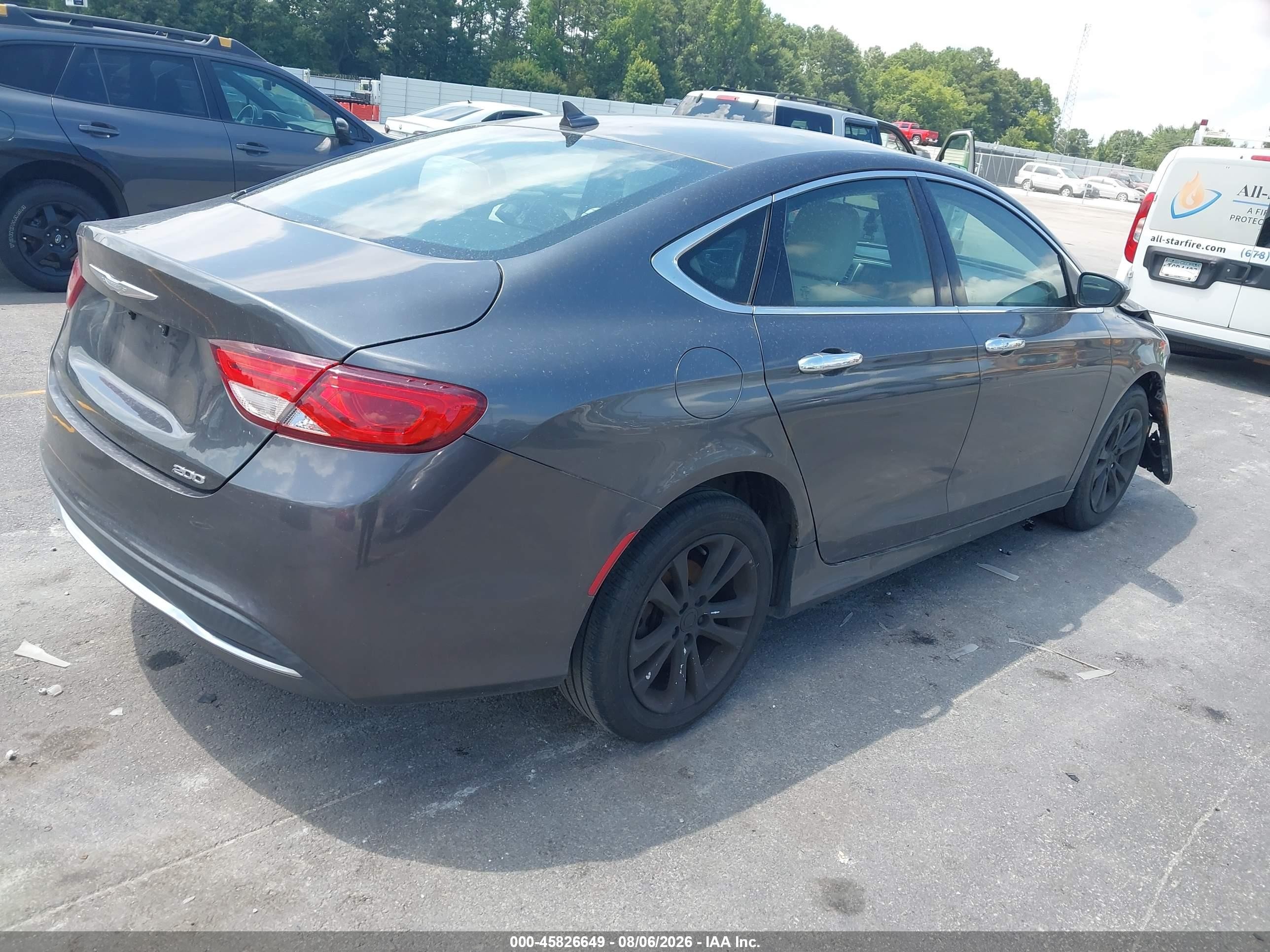 2015 Chrysler 200 Limited Gray vin: 1C3CCCAB0FN614214