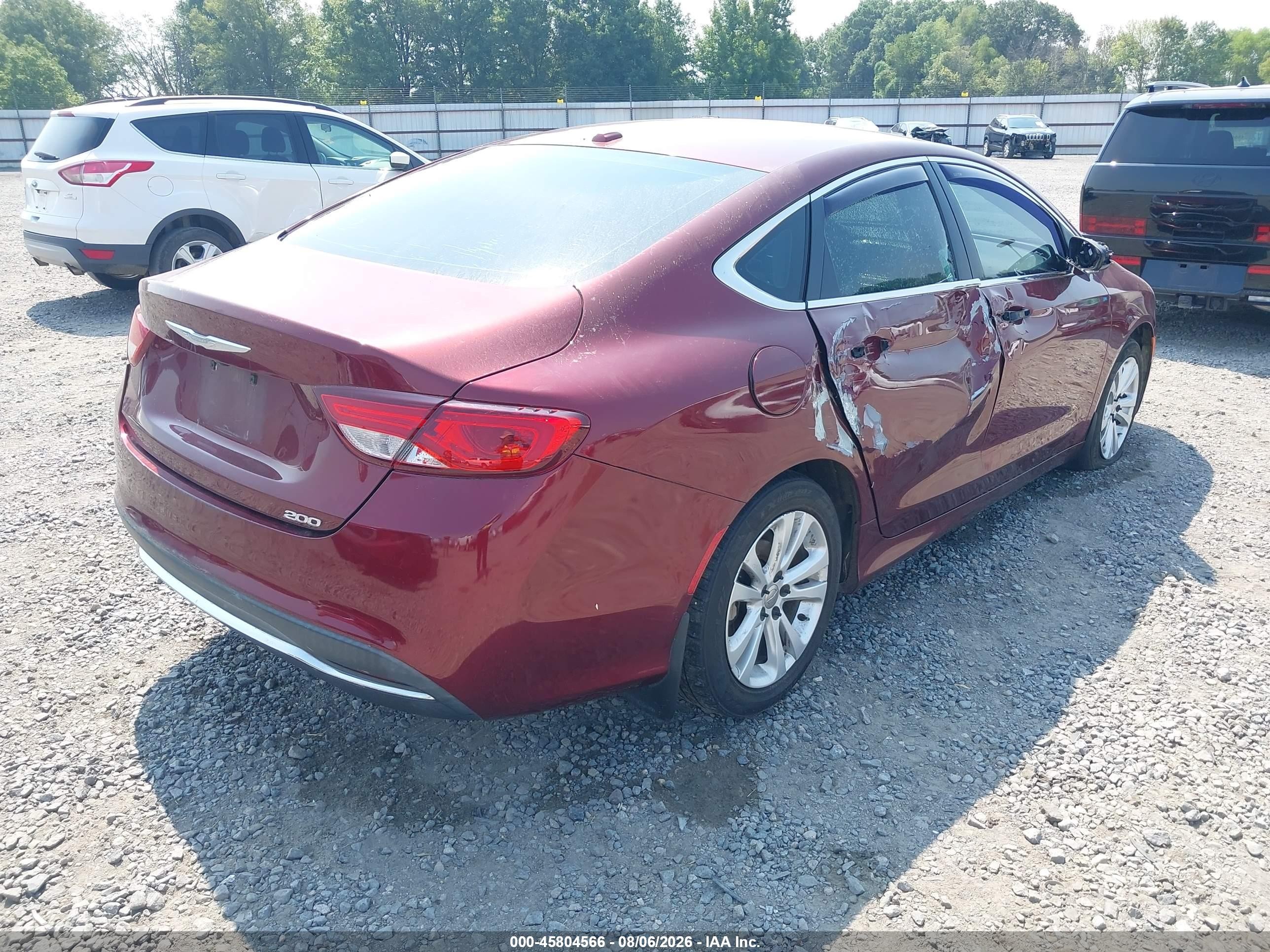 2015 Chrysler 200 Limited Maroon vin: 1C3CCCAB0FN646158