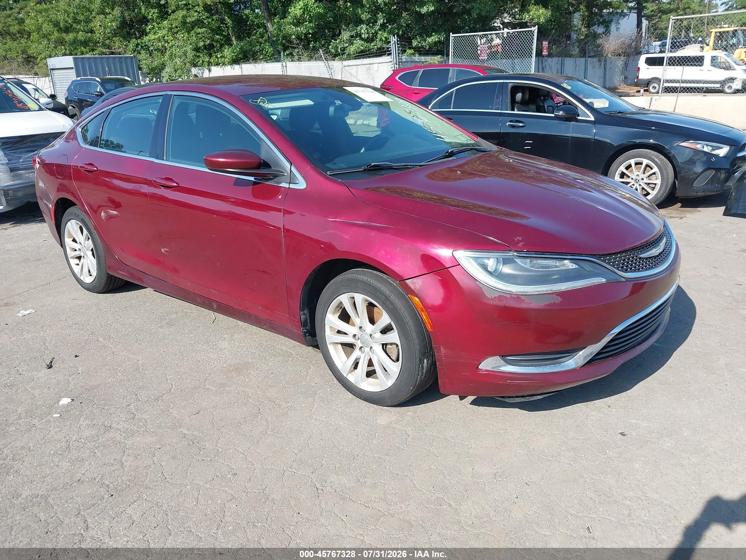 2015 Chrysler 200 Limited Бордовый vin: 1C3CCCAB0FN651876