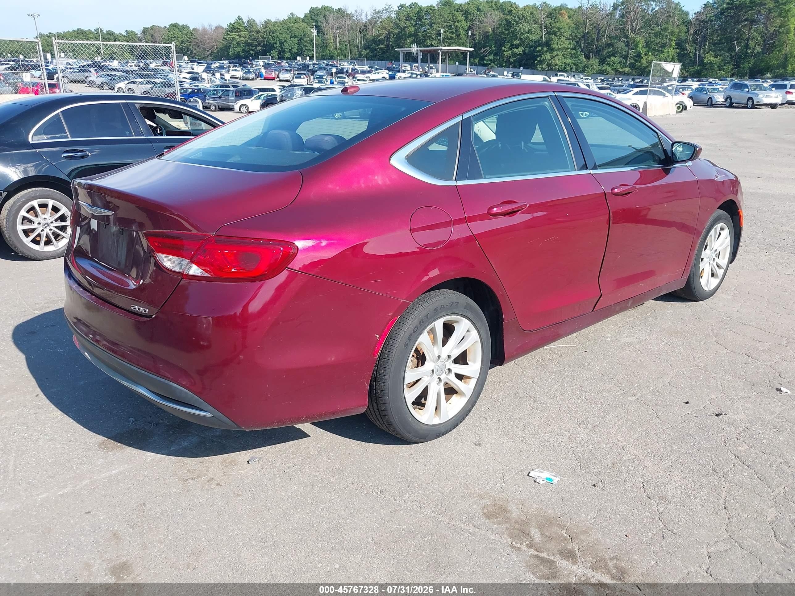 2015 Chrysler 200 Limited Burgundy vin: 1C3CCCAB0FN651876