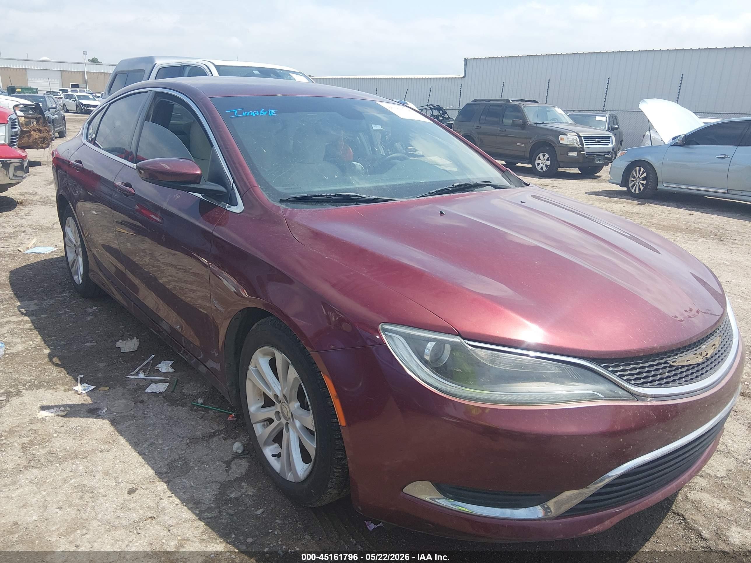 2015 Chrysler 200 Limited Maroon vin: 1C3CCCAB0FN654048
