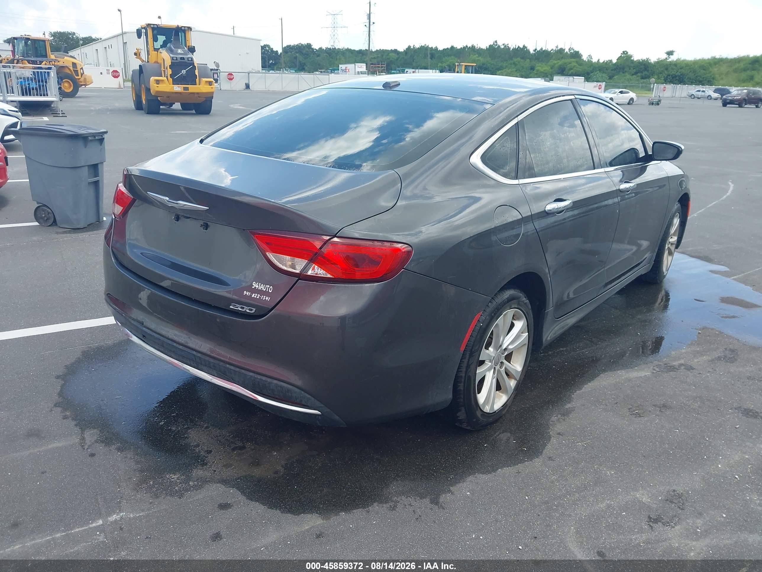 2015 Chrysler 200 Limited Gray vin: 1C3CCCAB0FN654793