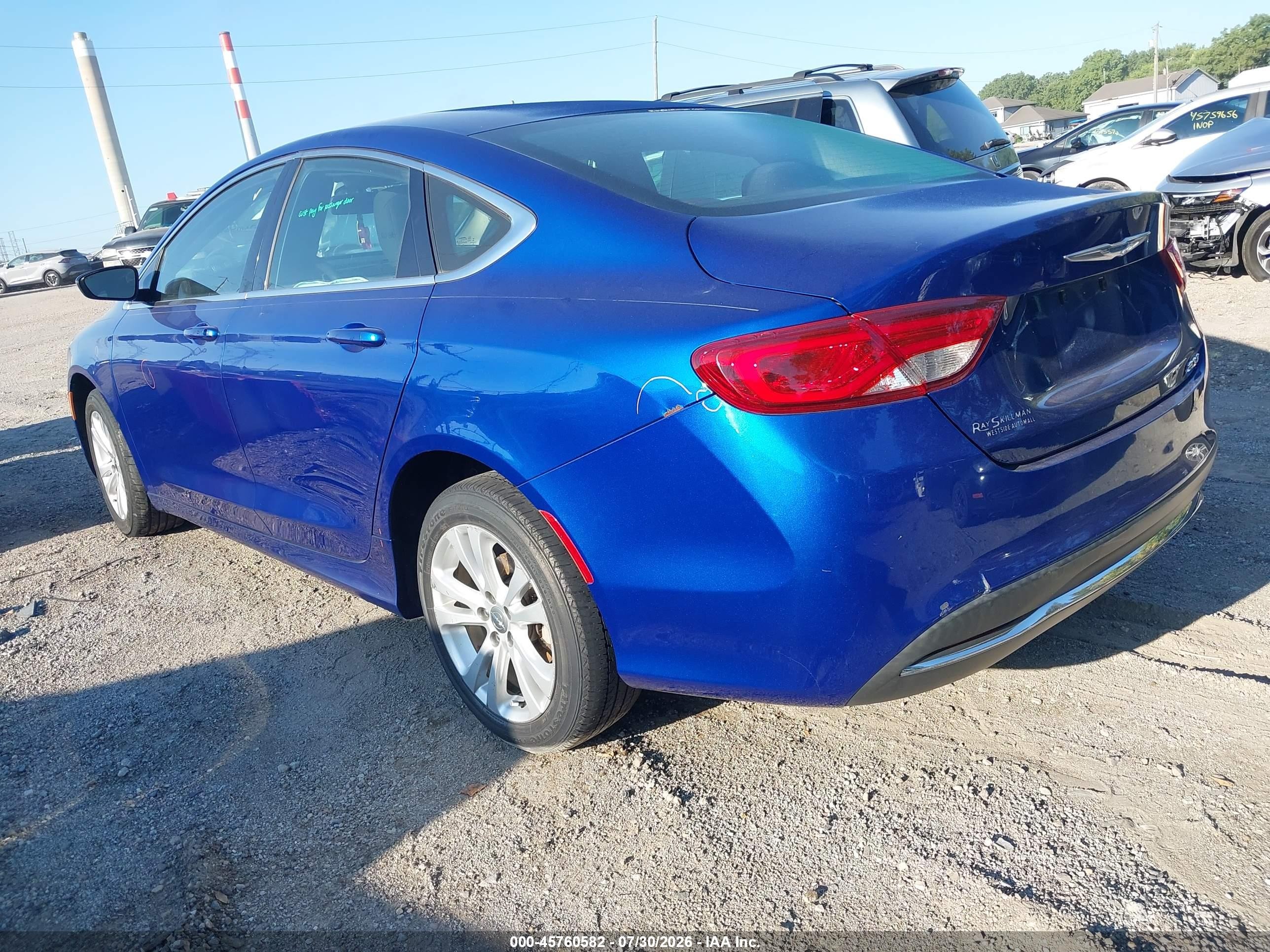 2015 Chrysler 200 Limited Blue vin: 1C3CCCAB0FN662117