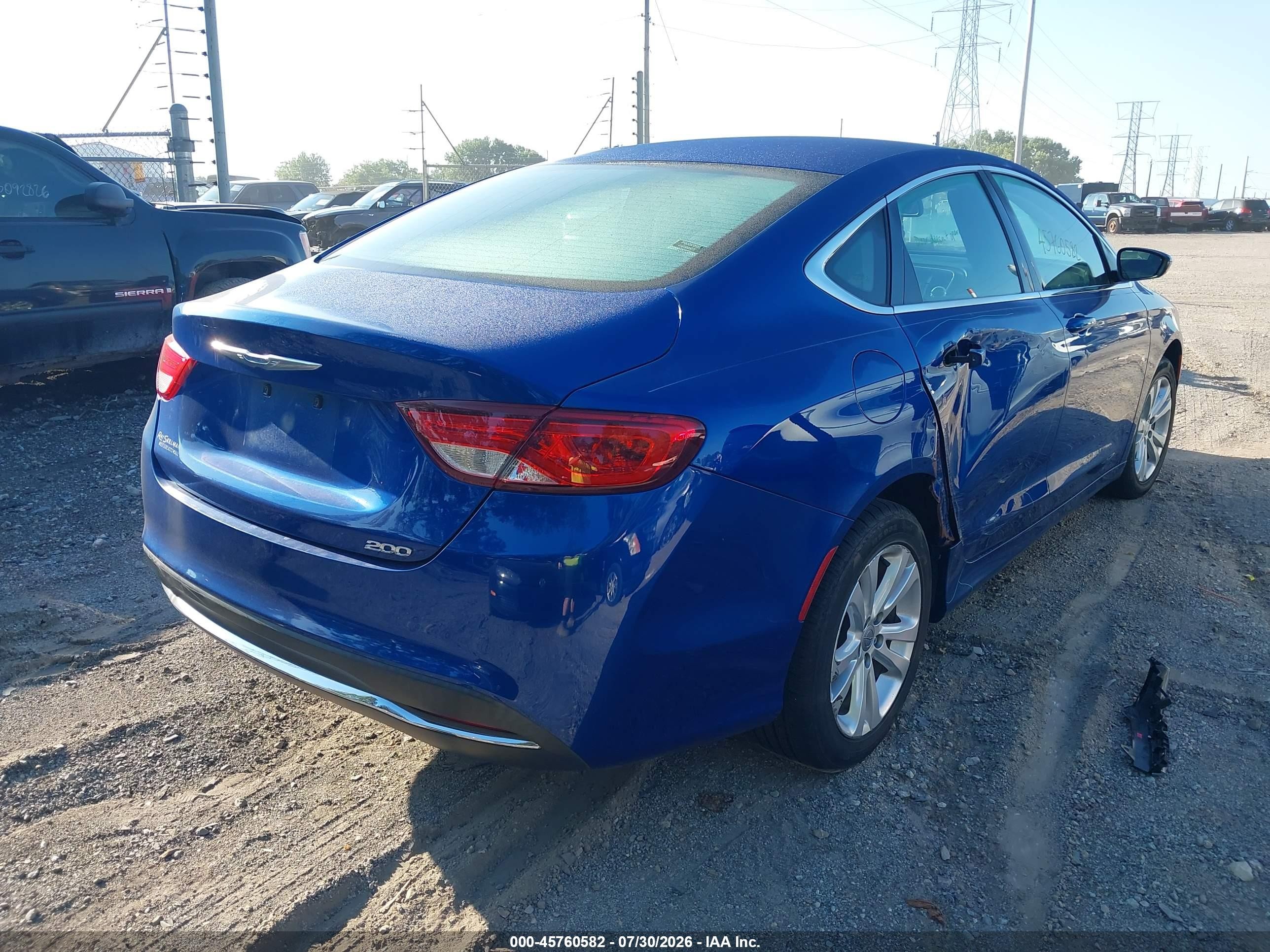 2015 Chrysler 200 Limited Blue vin: 1C3CCCAB0FN662117