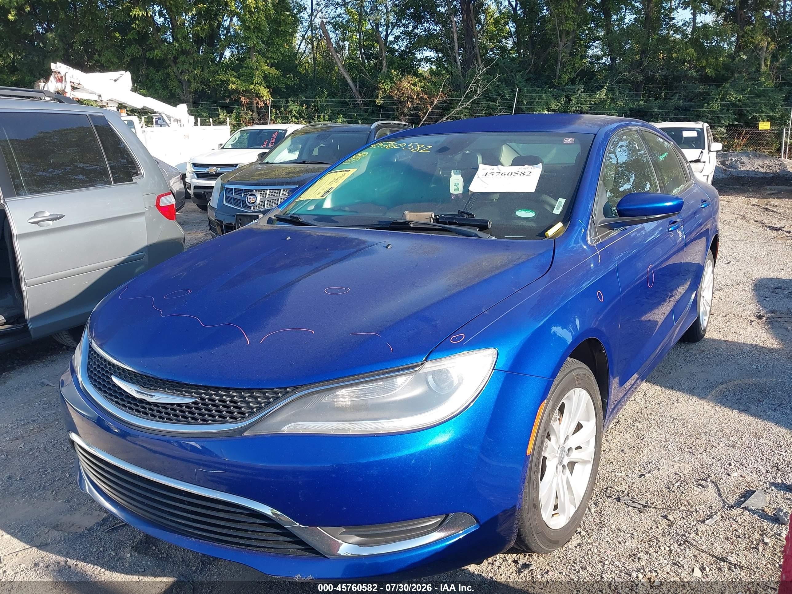 2015 Chrysler 200 Limited Blue vin: 1C3CCCAB0FN662117