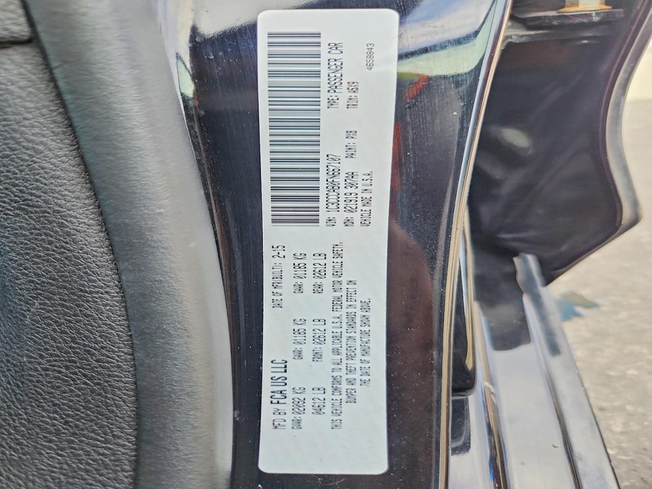 2015 Chrysler 200 Limited Black vin: 1C3CCCAB0FN667107