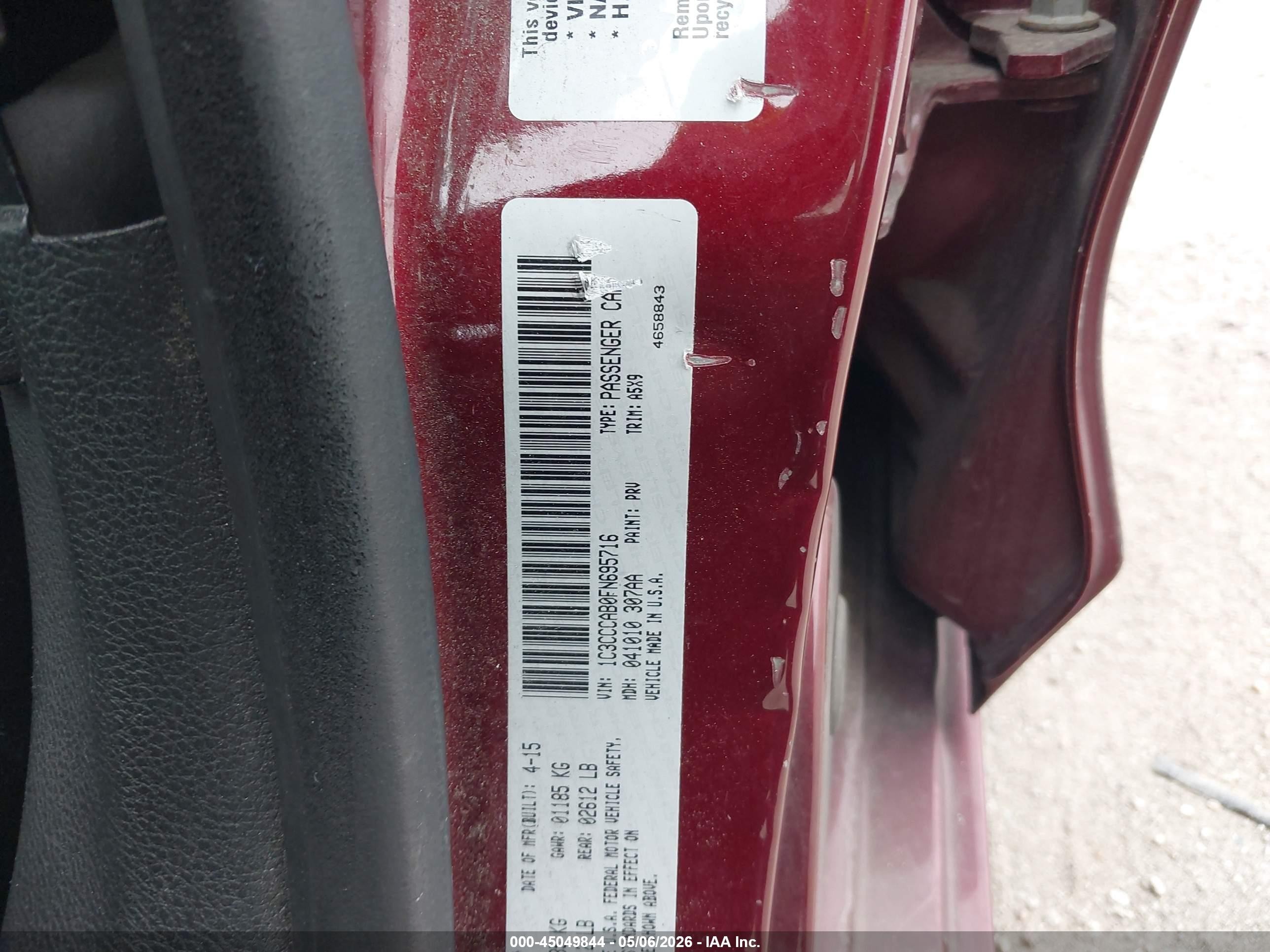 2015 Chrysler 200 Limited Red vin: 1C3CCCAB0FN695716