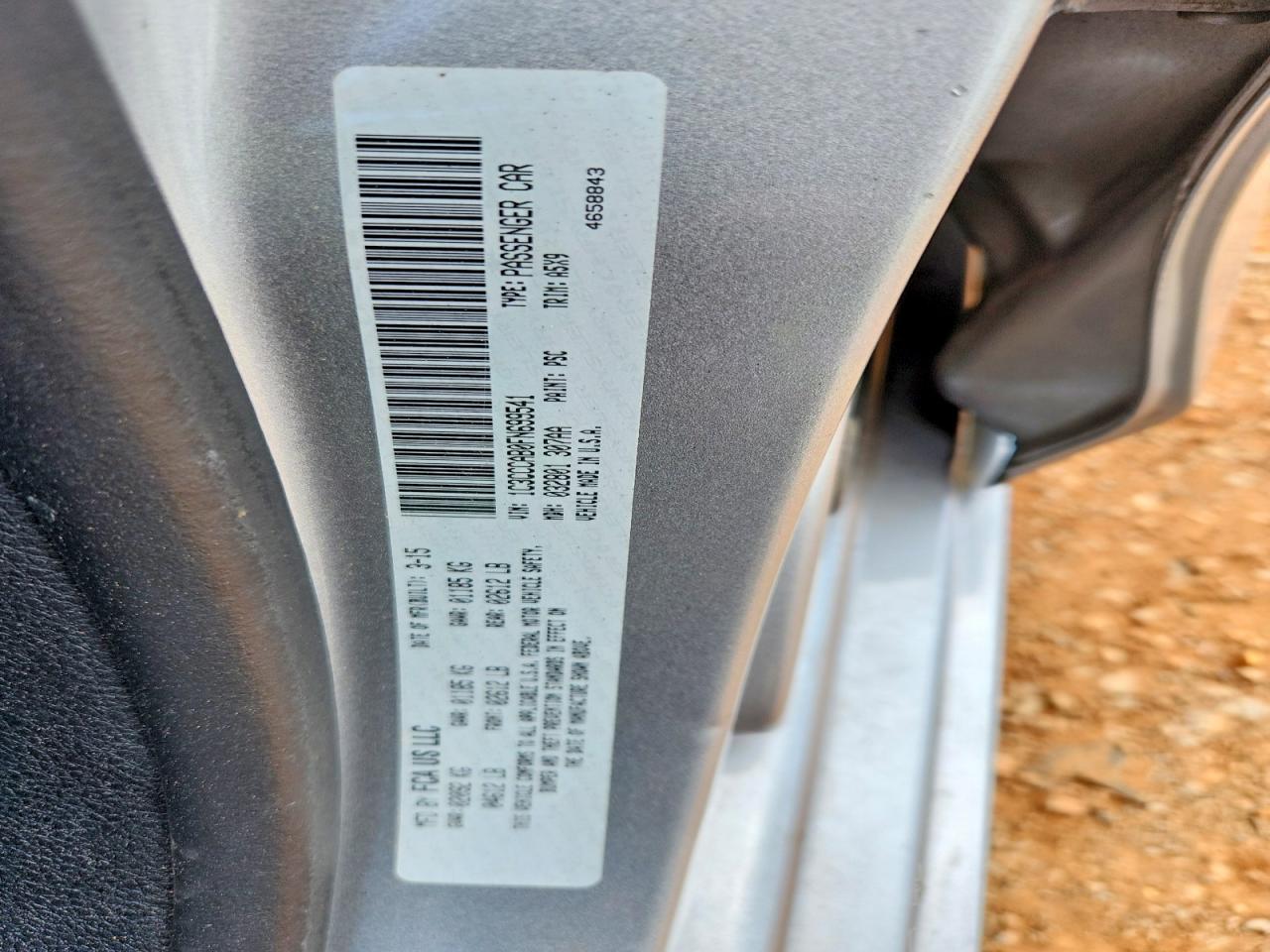 2015 Chrysler 200 Limited Silver vin: 1C3CCCAB0FN699541
