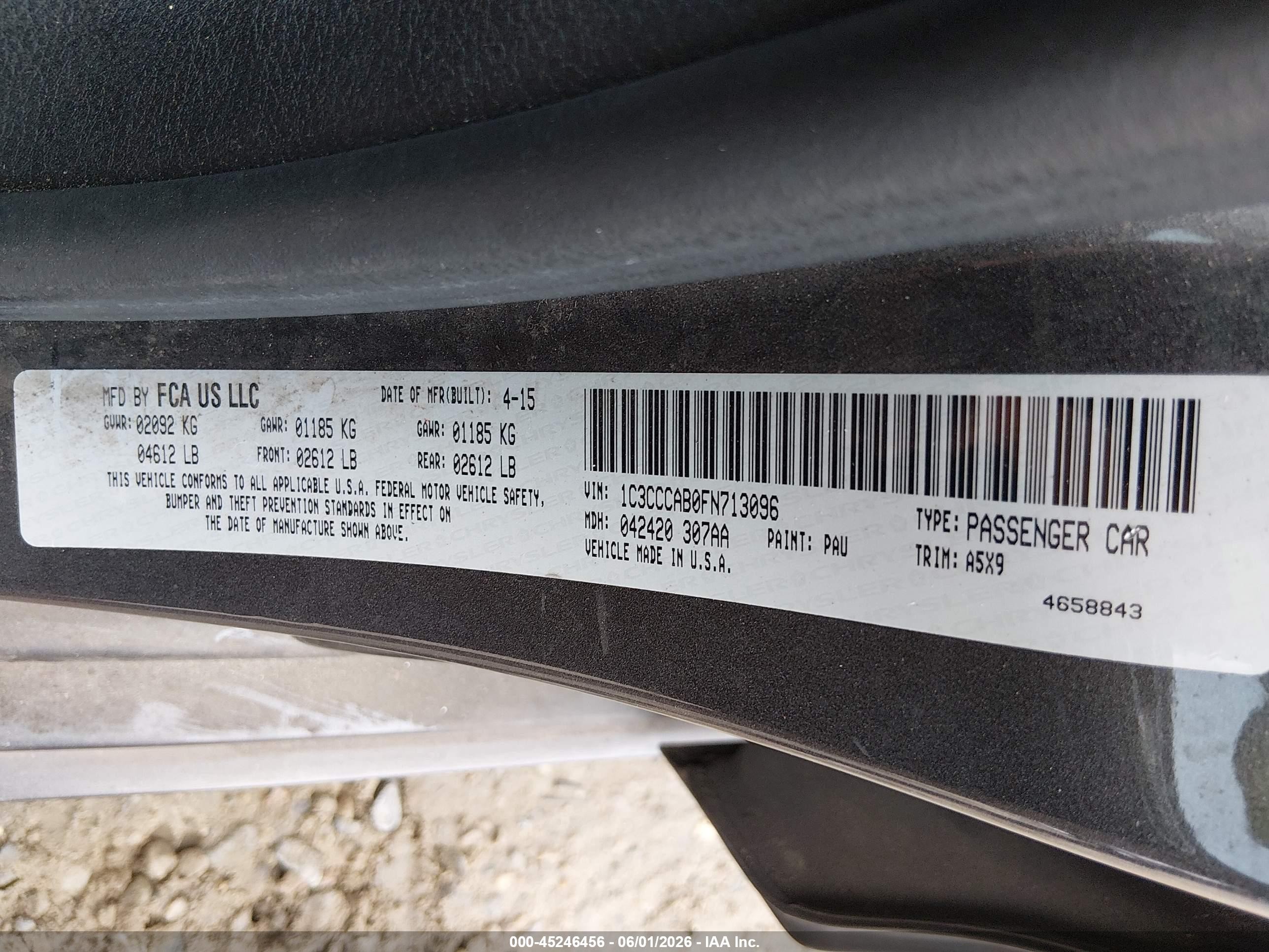 2015 Chrysler 200 Limited Gray vin: 1C3CCCAB0FN713096