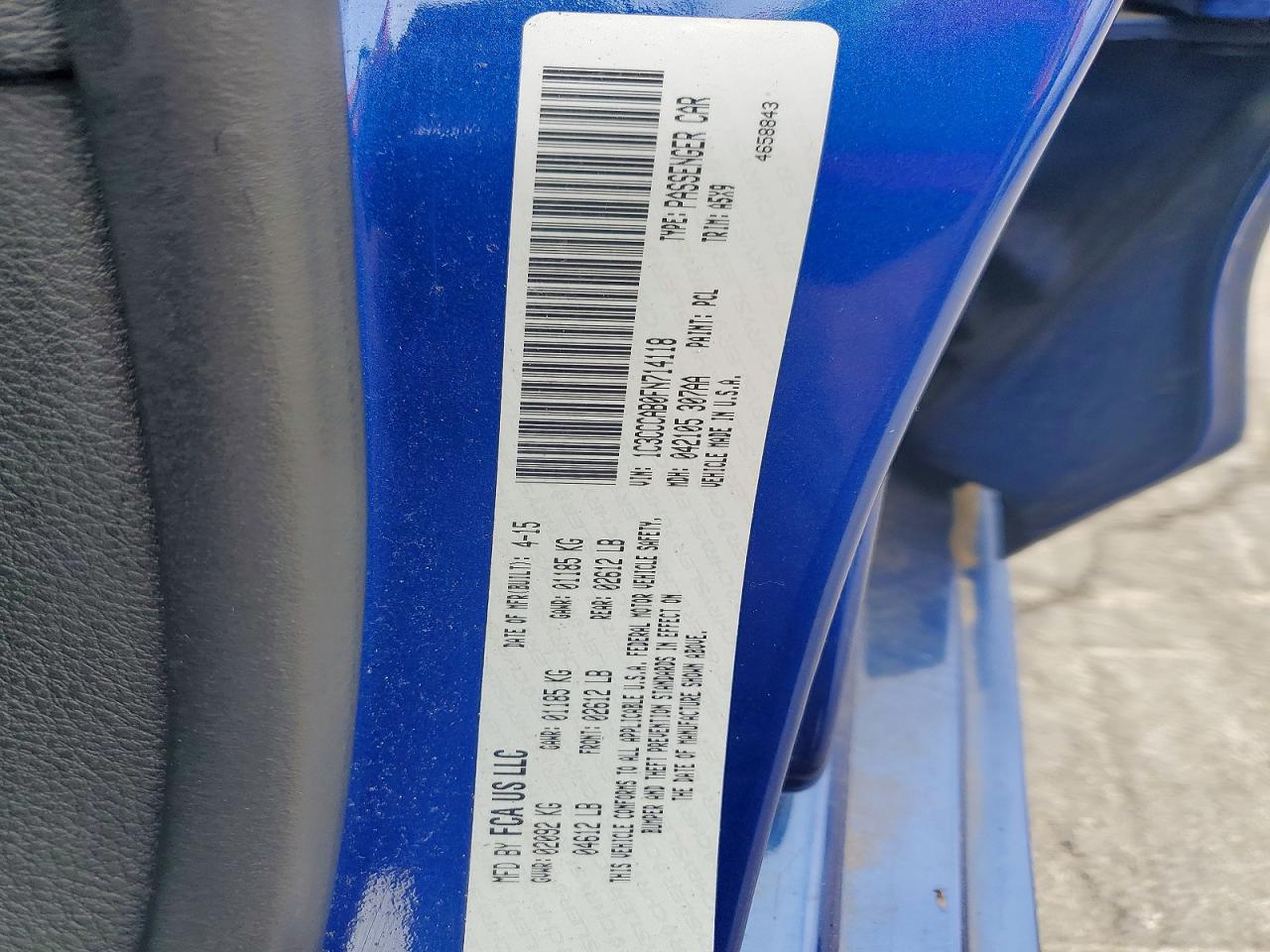 2015 Chrysler 200 Limited Blue vin: 1C3CCCAB0FN714118