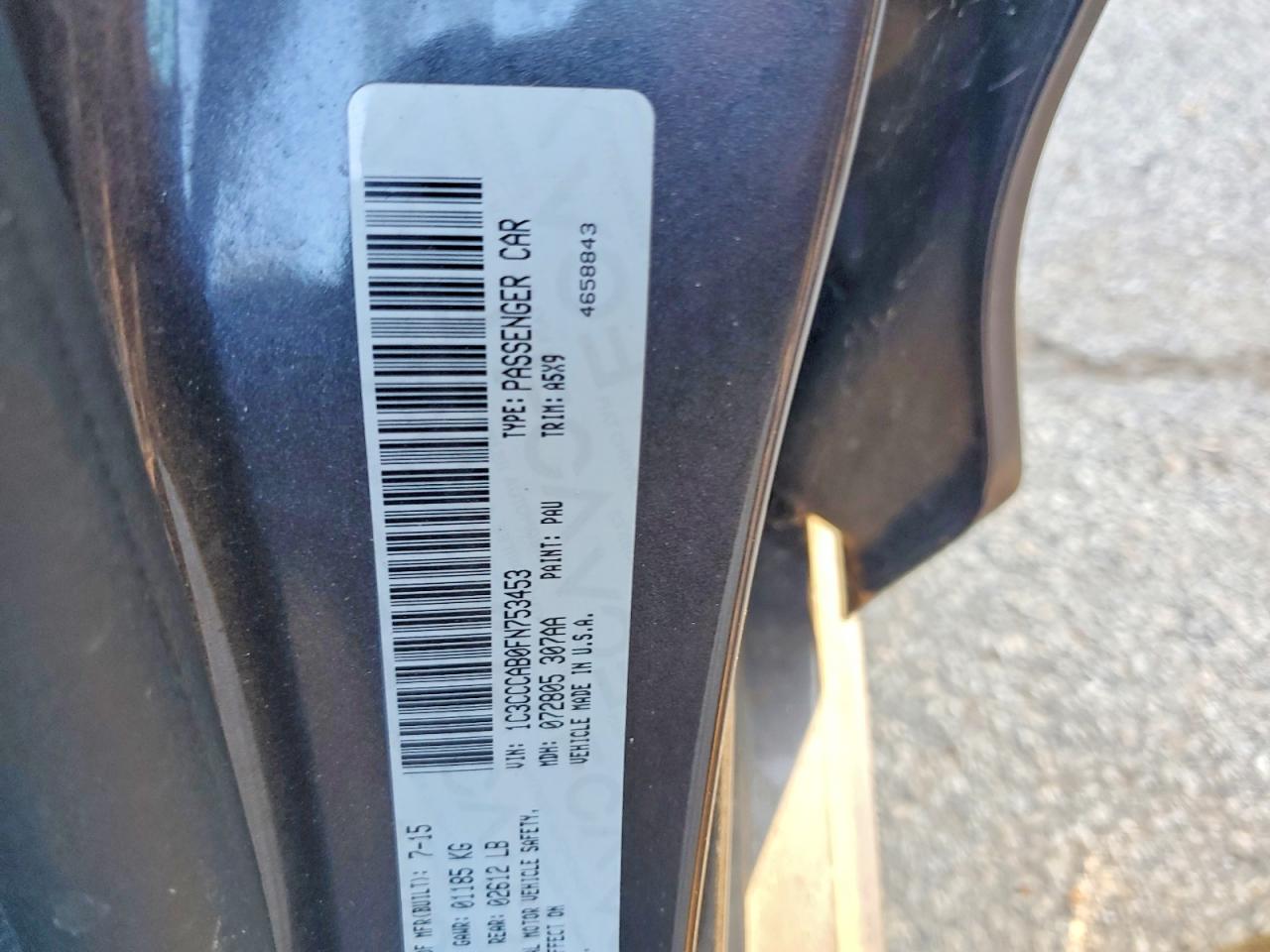 2015 Chrysler 200 Limited Серый vin: 1C3CCCAB0FN753453