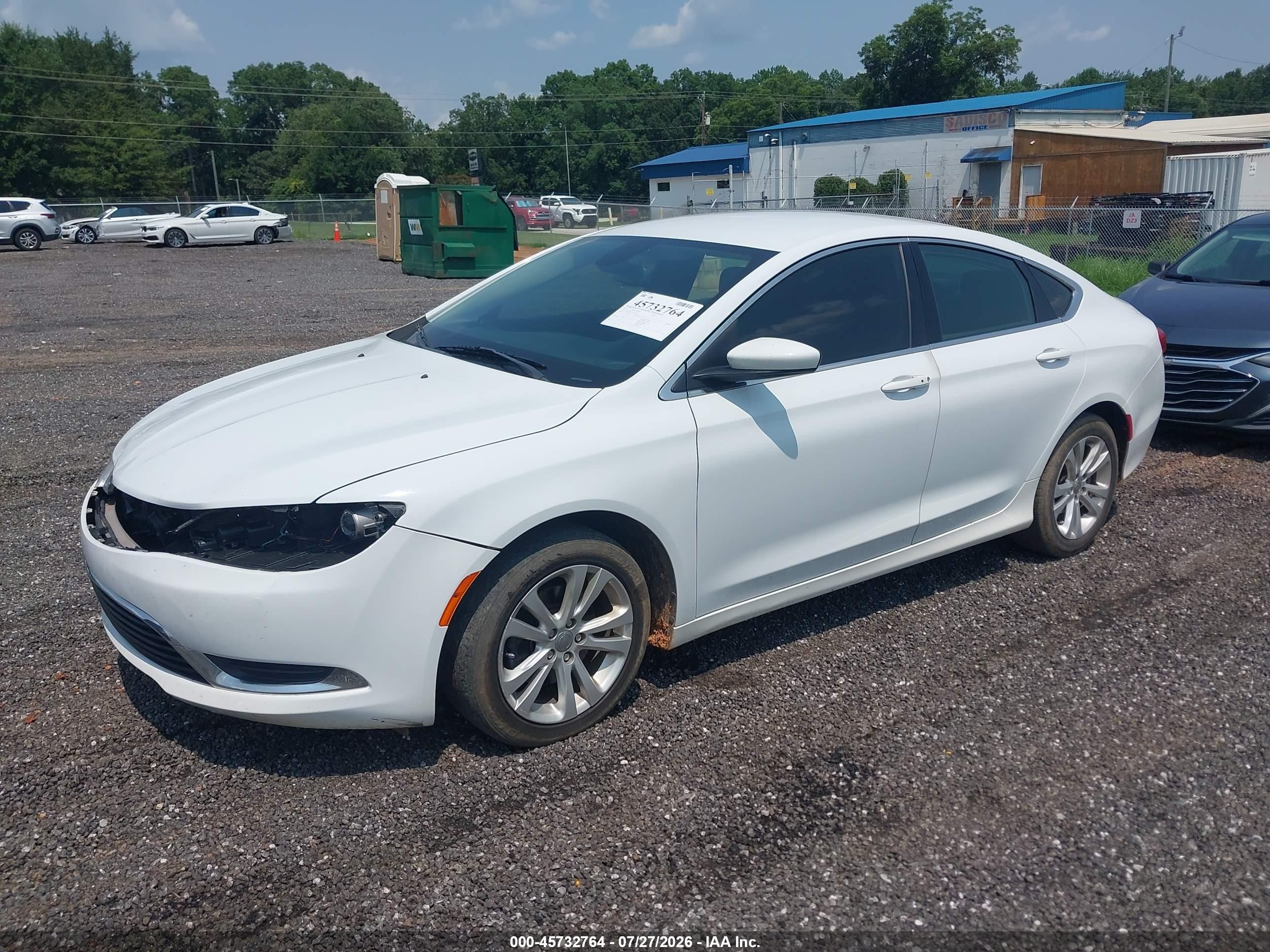 2015 Chrysler 200 Limited White vin: 1C3CCCAB1FN715522