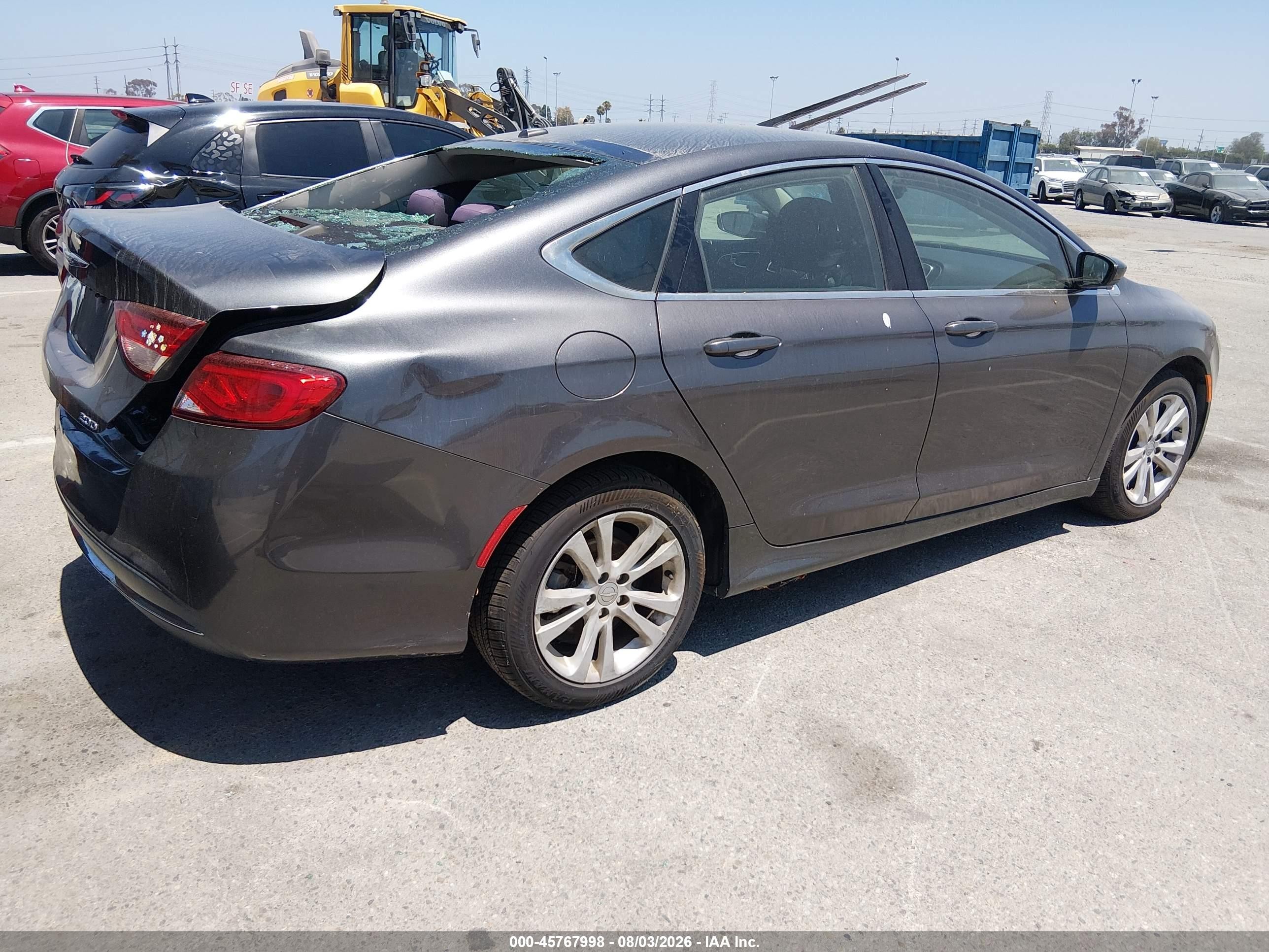 2015 Chrysler 200 Limited Серый vin: 1C3CCCAB1FN726164