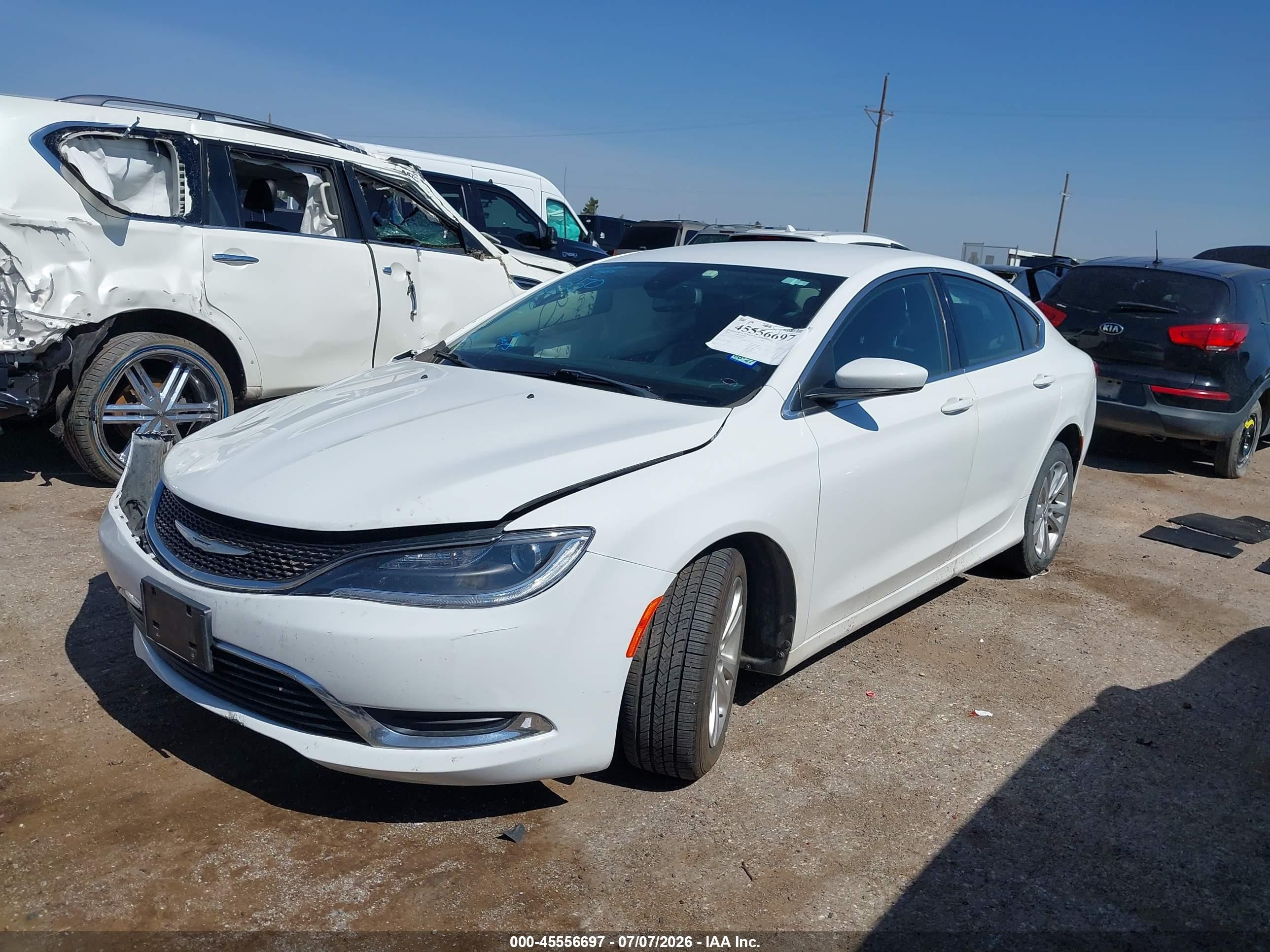2015 Chrysler 200 Limited White vin: 1C3CCCAB1FN742350
