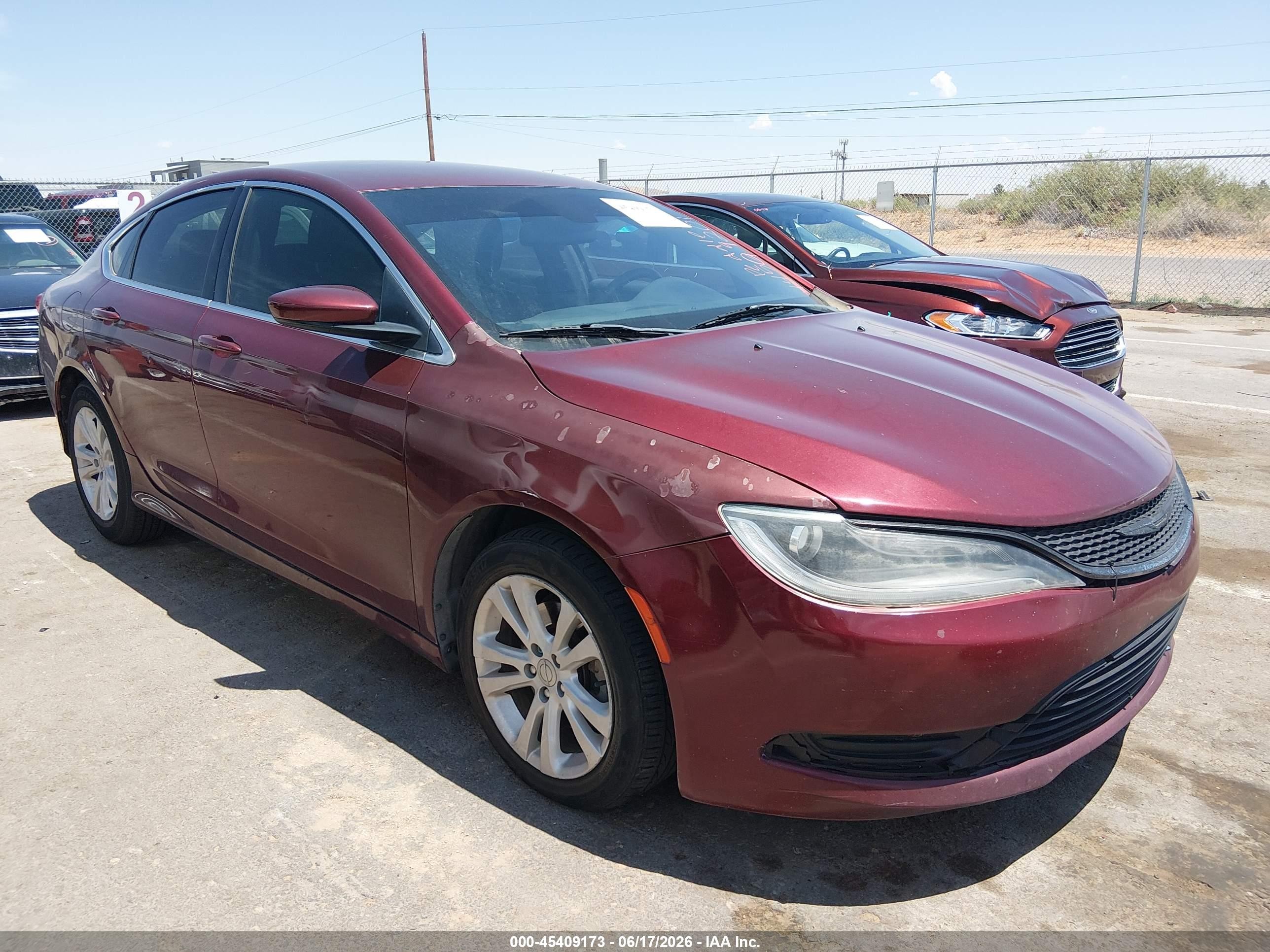 2015 Chrysler 200 Limited Maroon vin: 1C3CCCAB2FN583743