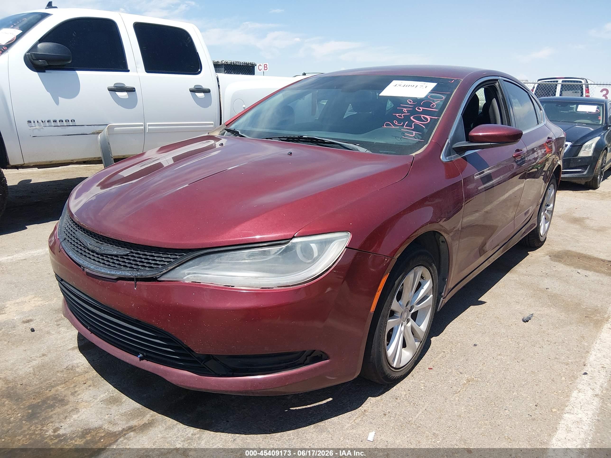 2015 Chrysler 200 Limited Maroon vin: 1C3CCCAB2FN583743