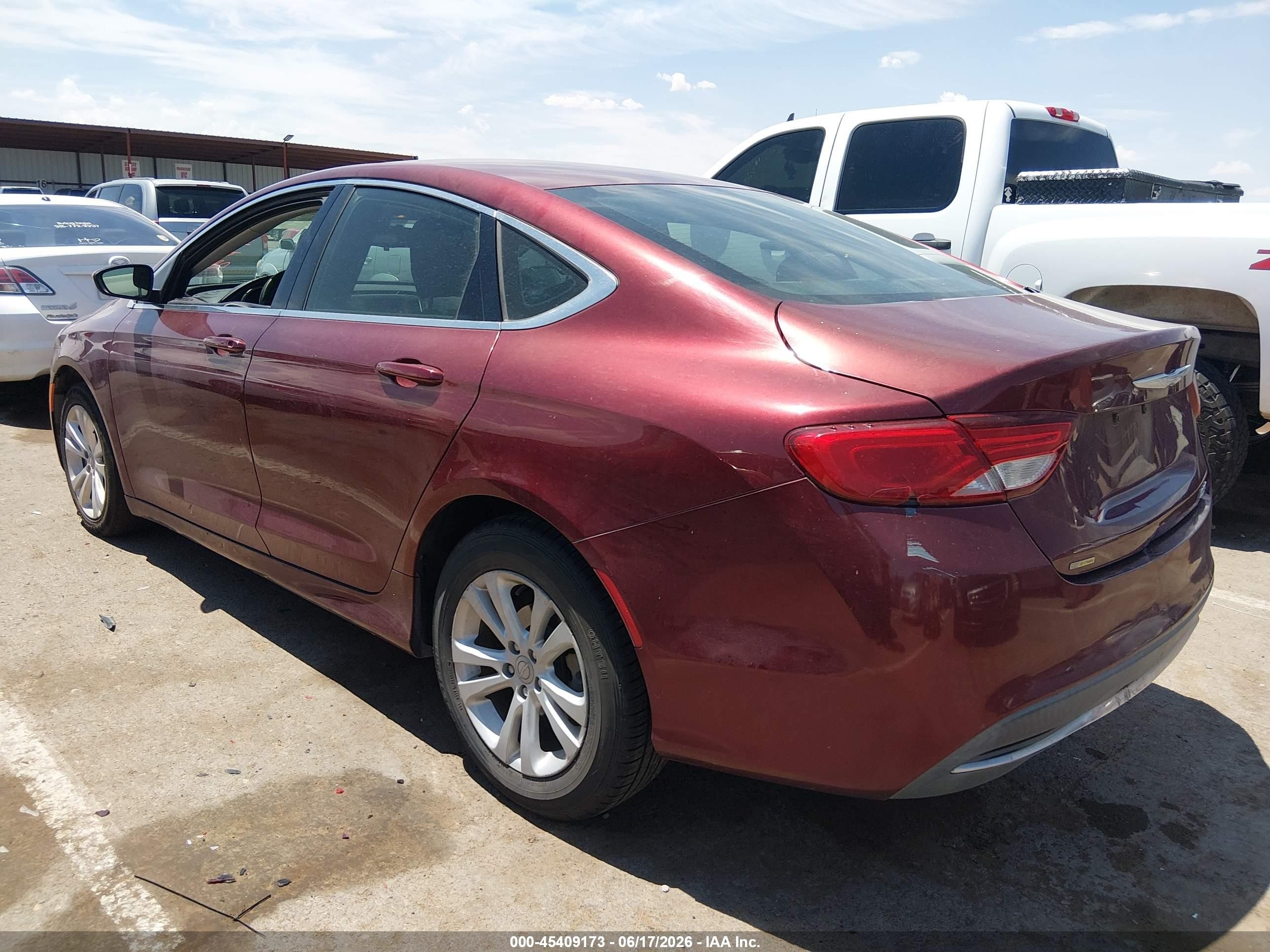 2015 Chrysler 200 Limited Maroon vin: 1C3CCCAB2FN583743