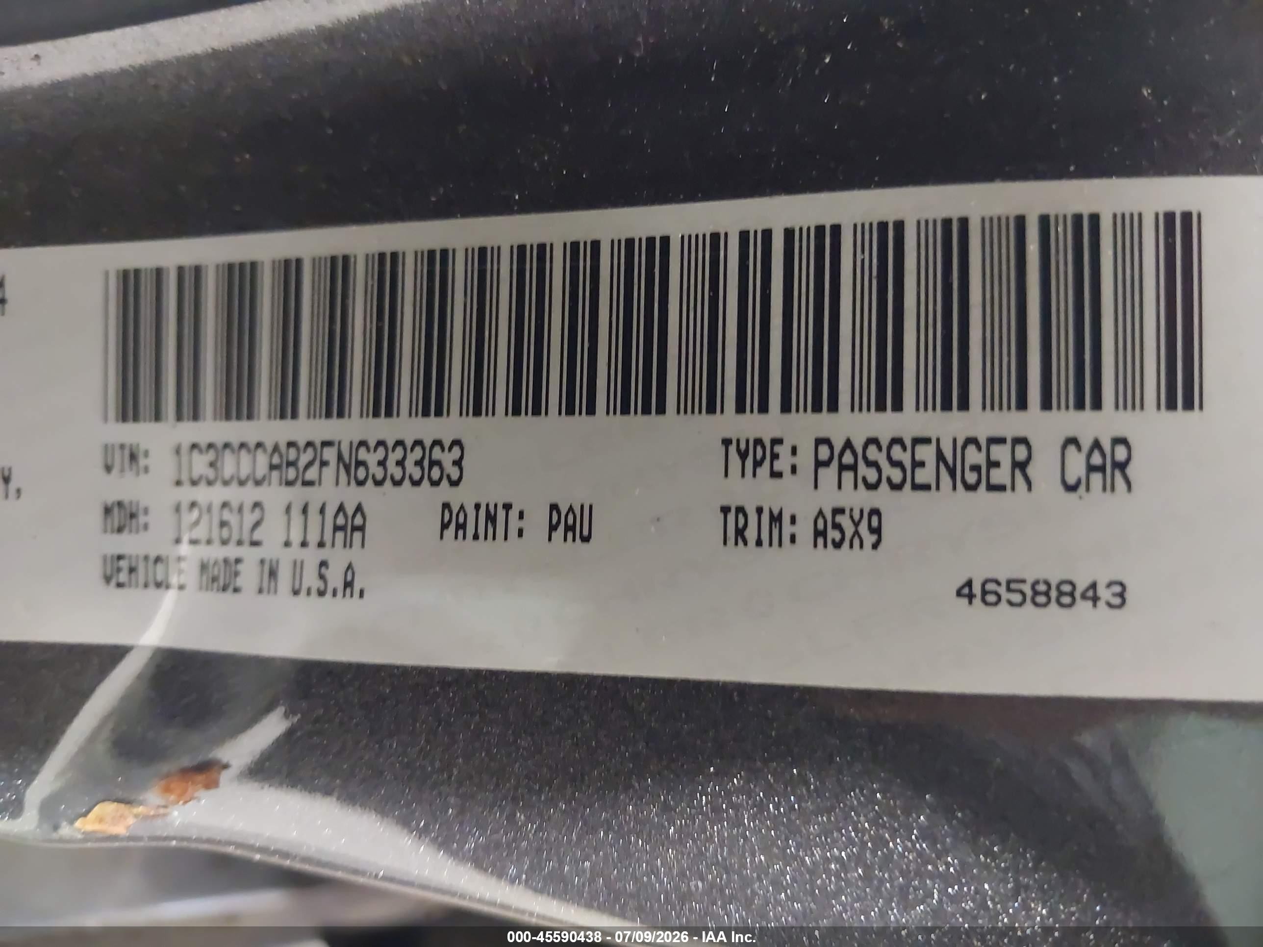2015 Chrysler 200 Limited Серый vin: 1C3CCCAB2FN633363