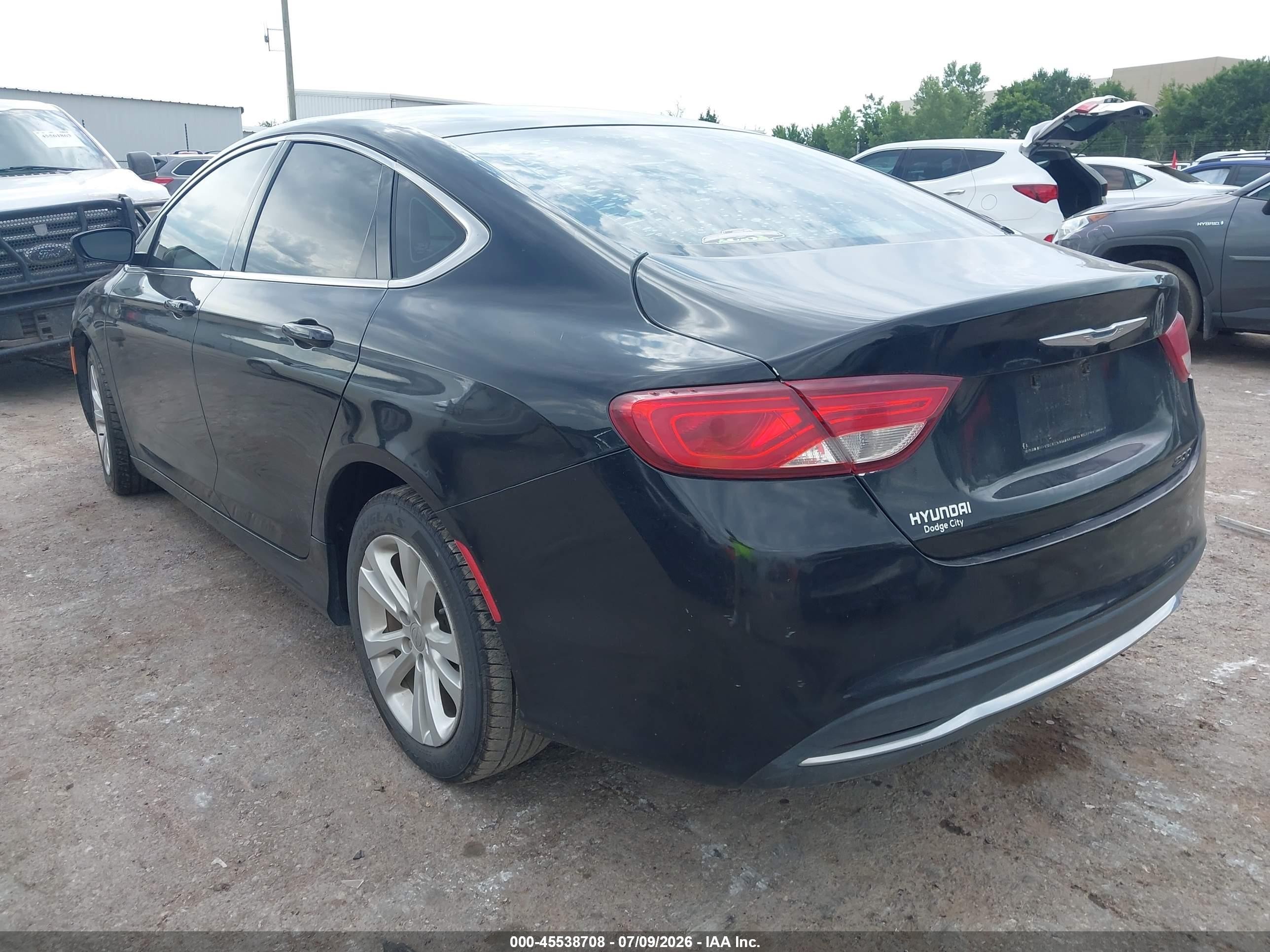 2015 Chrysler 200 Limited Black vin: 1C3CCCAB2FN641267