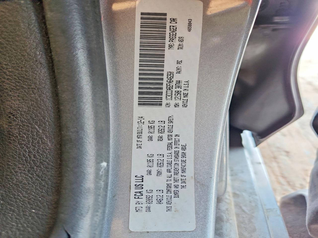 2015 Chrysler 200 Limited Silver vin: 1C3CCCAB2FN646260