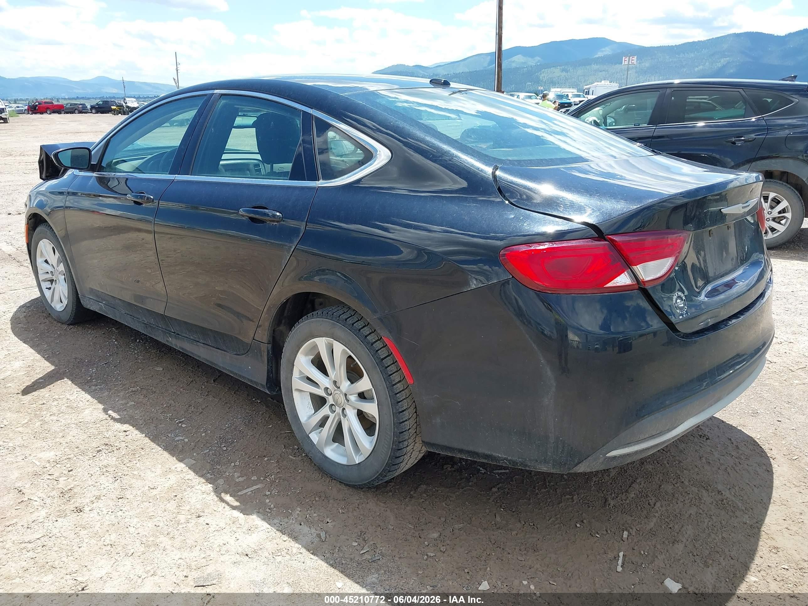 2015 Chrysler 200 Limited Black vin: 1C3CCCAB2FN663222