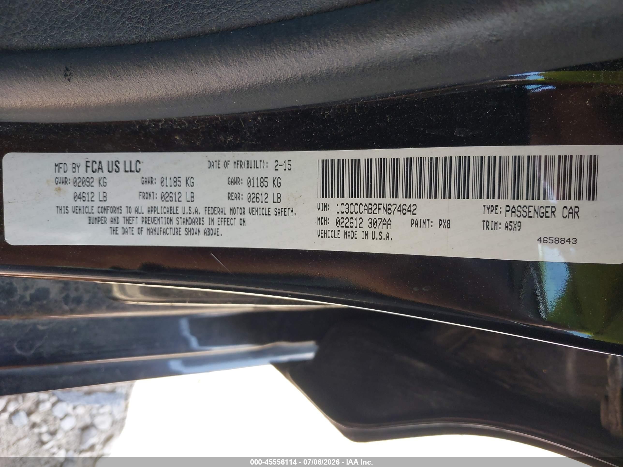 2015 Chrysler 200 Limited Black vin: 1C3CCCAB2FN674642