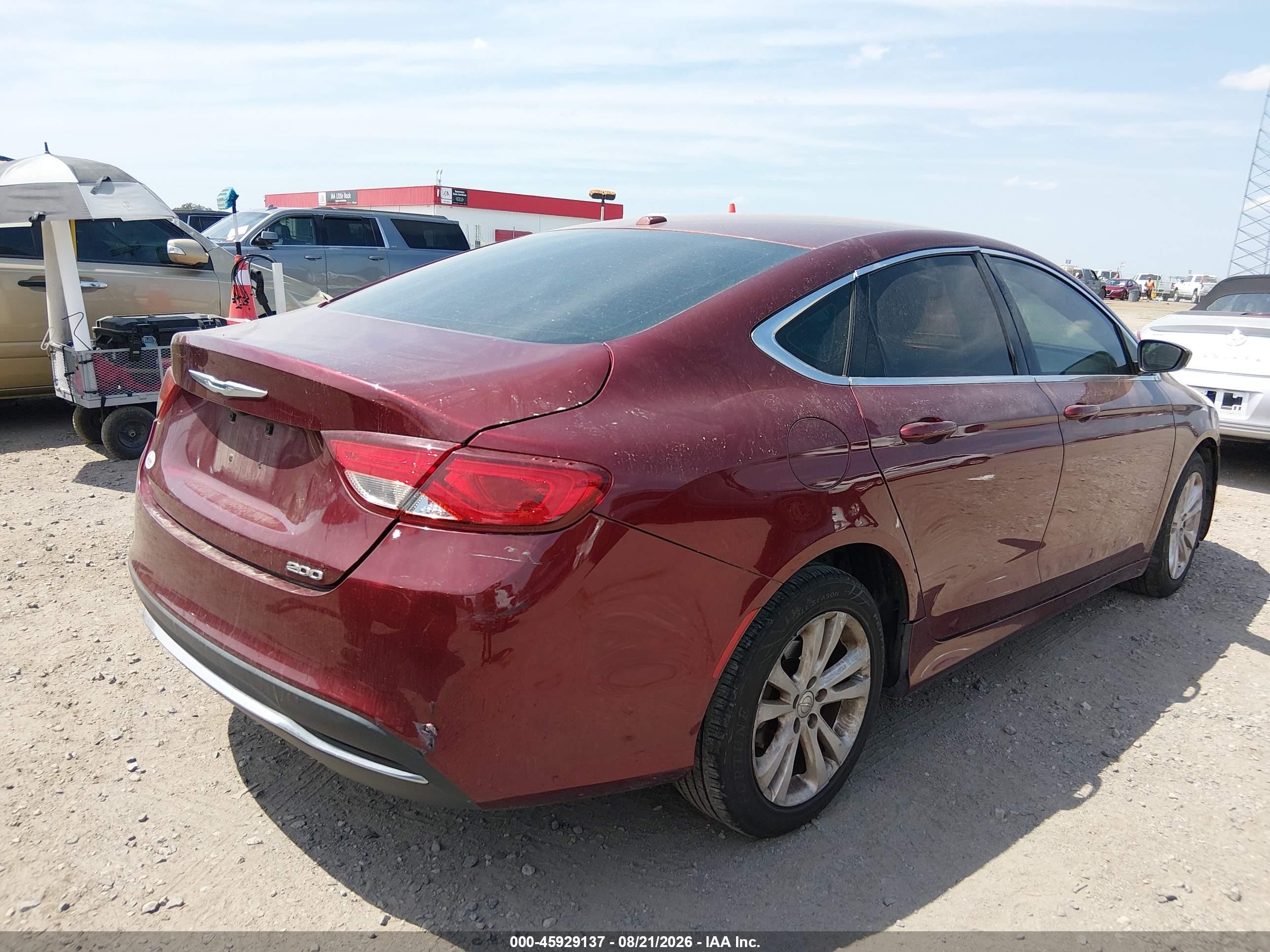 2015 Chrysler 200 Limited Бордовый vin: 1C3CCCAB2FN712418