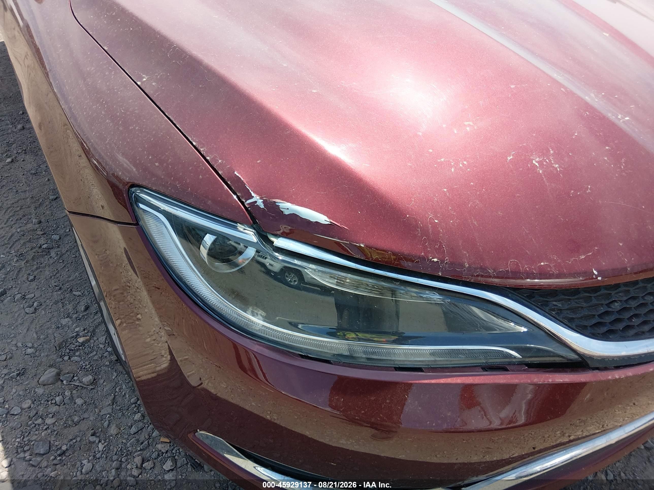 2015 Chrysler 200 Limited Бордовый vin: 1C3CCCAB2FN712418